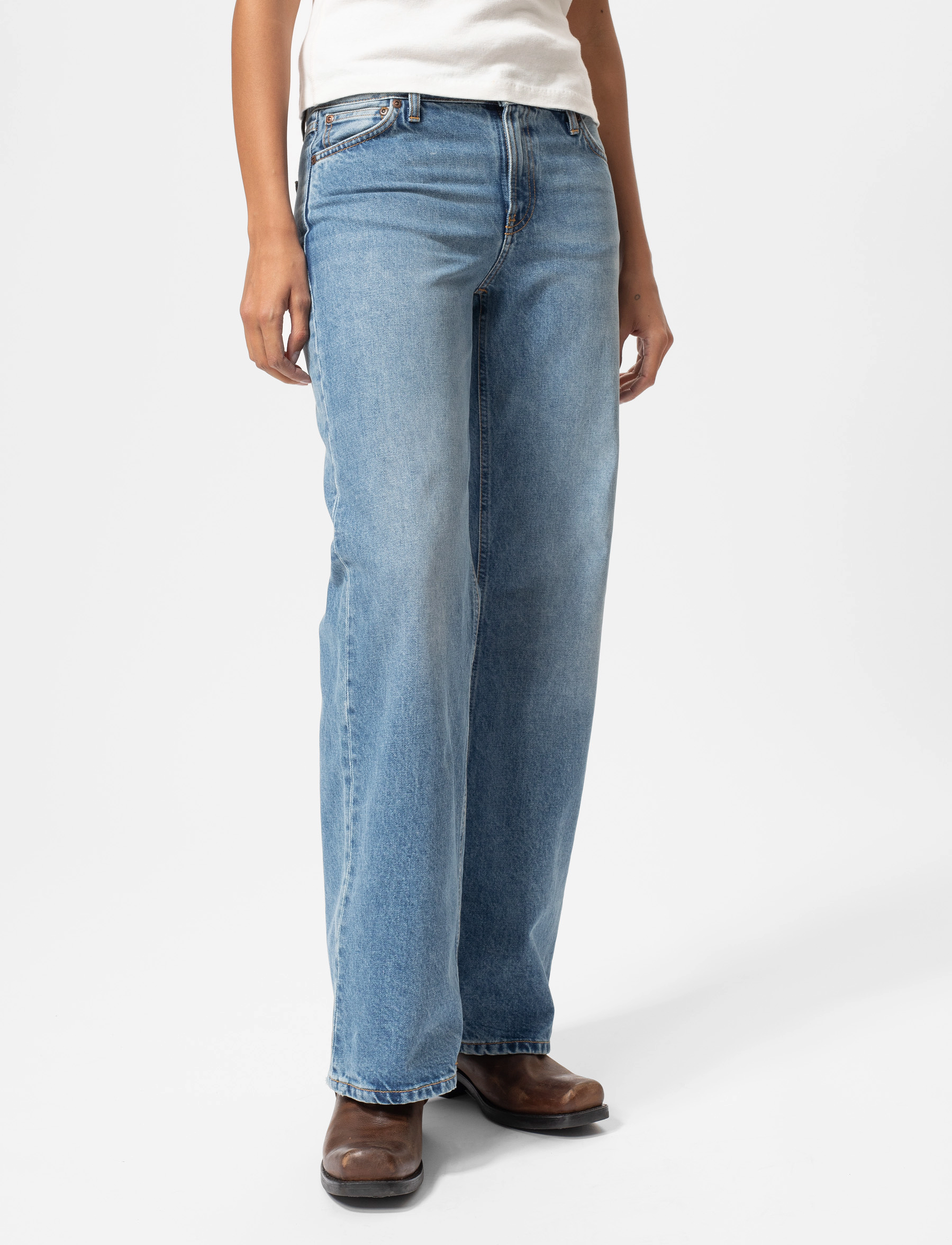 Nudie Jeans Wide Heidi Worn Treasure - Transitional Layering - WORN TREASURE / blue