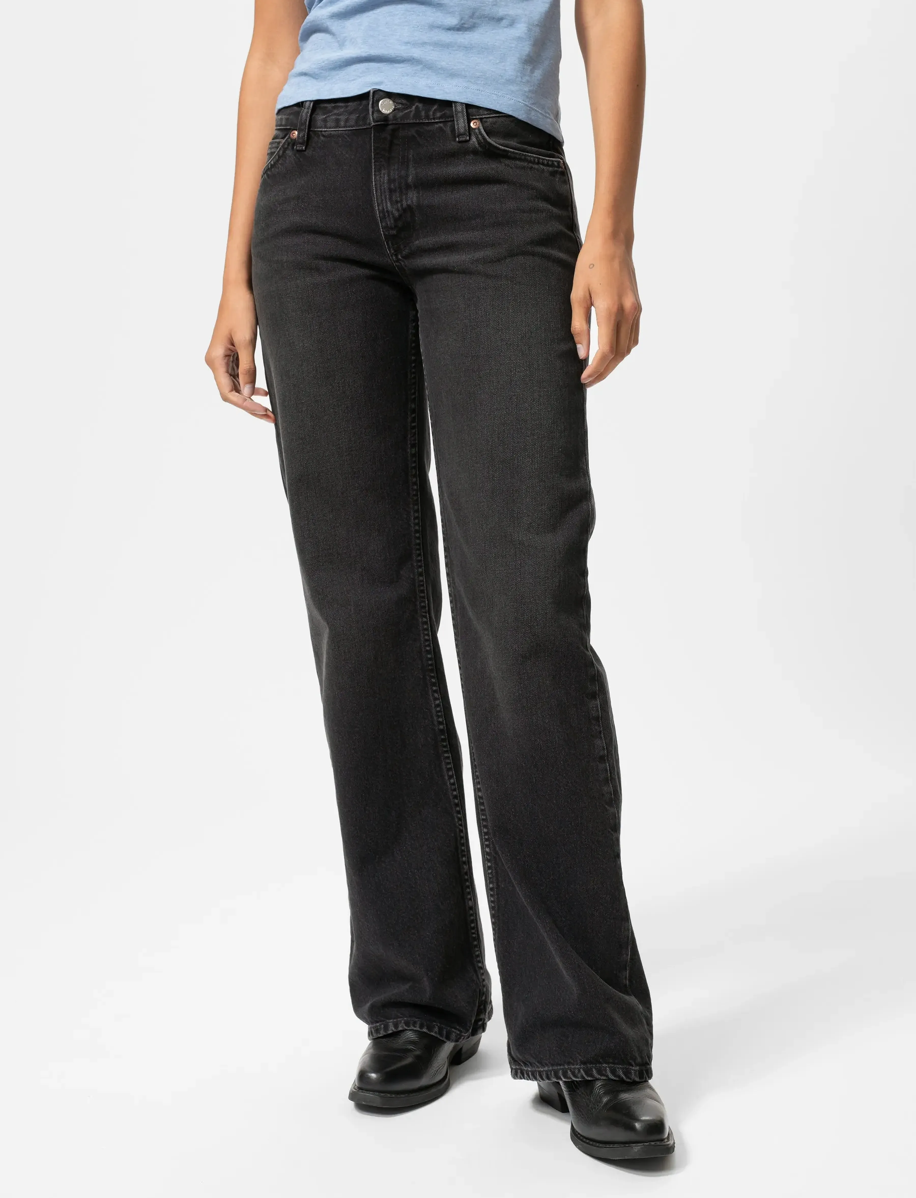 Nudie Jeans - Wide Heidi Slow Black - wide leg jeans - slow black - 3