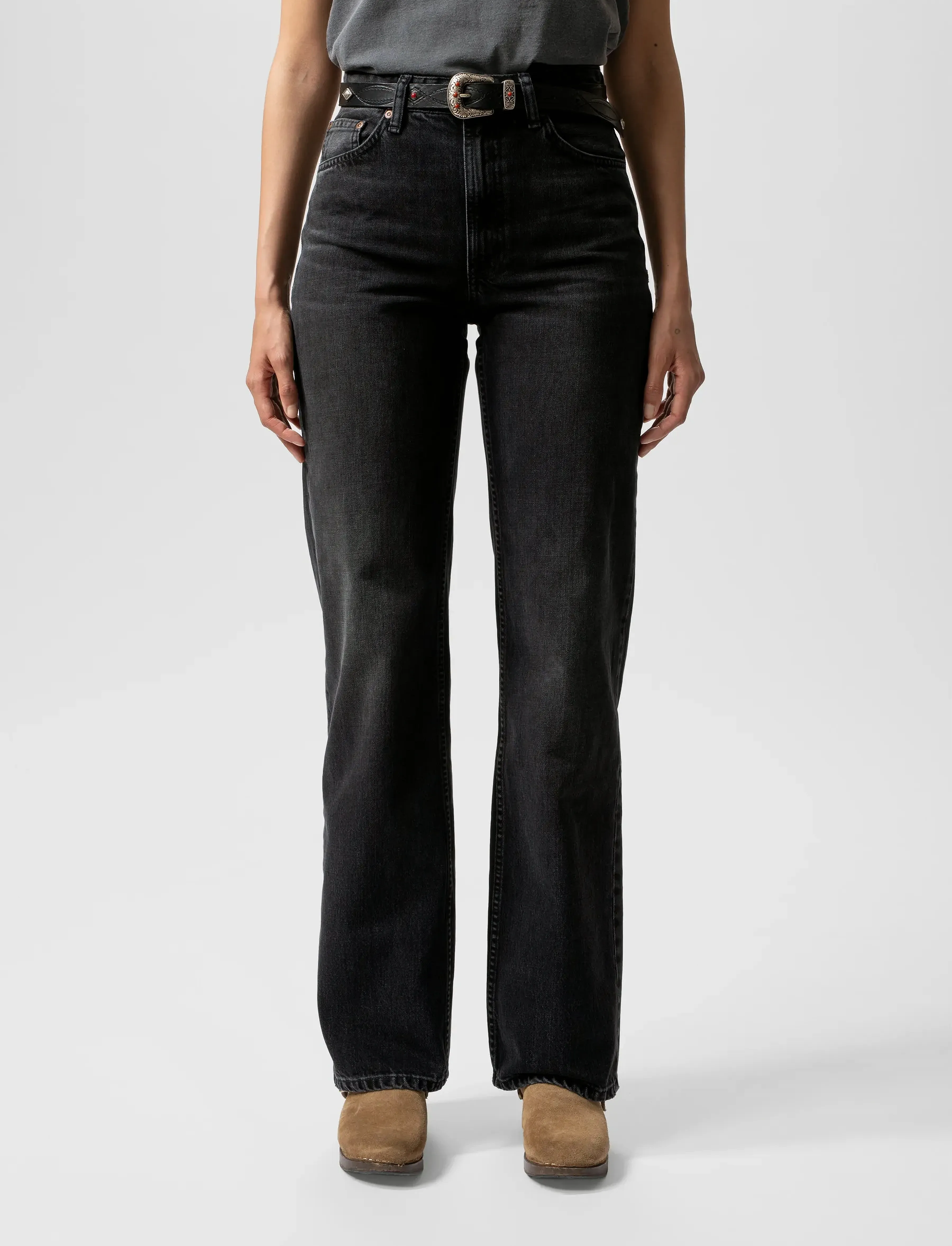 Nudie Jeans Clean Eileen Black Crosshatch - Transitional Layering - BLACK CROSSHATCH / black