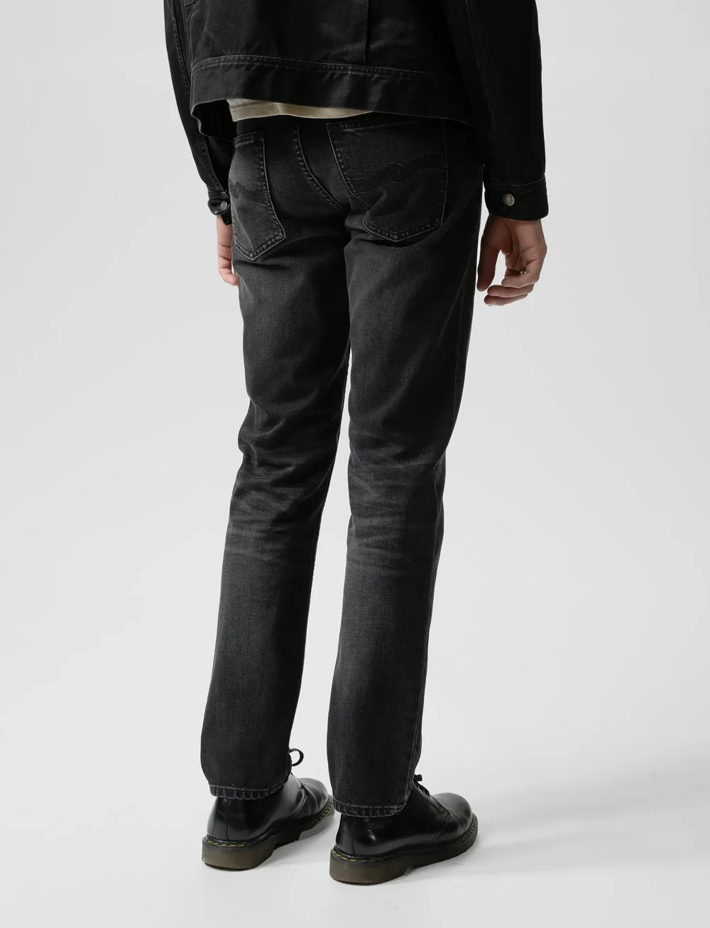 Nudie Jeans - Solid Ollie Black Force - kitsad teksad - black force - 3