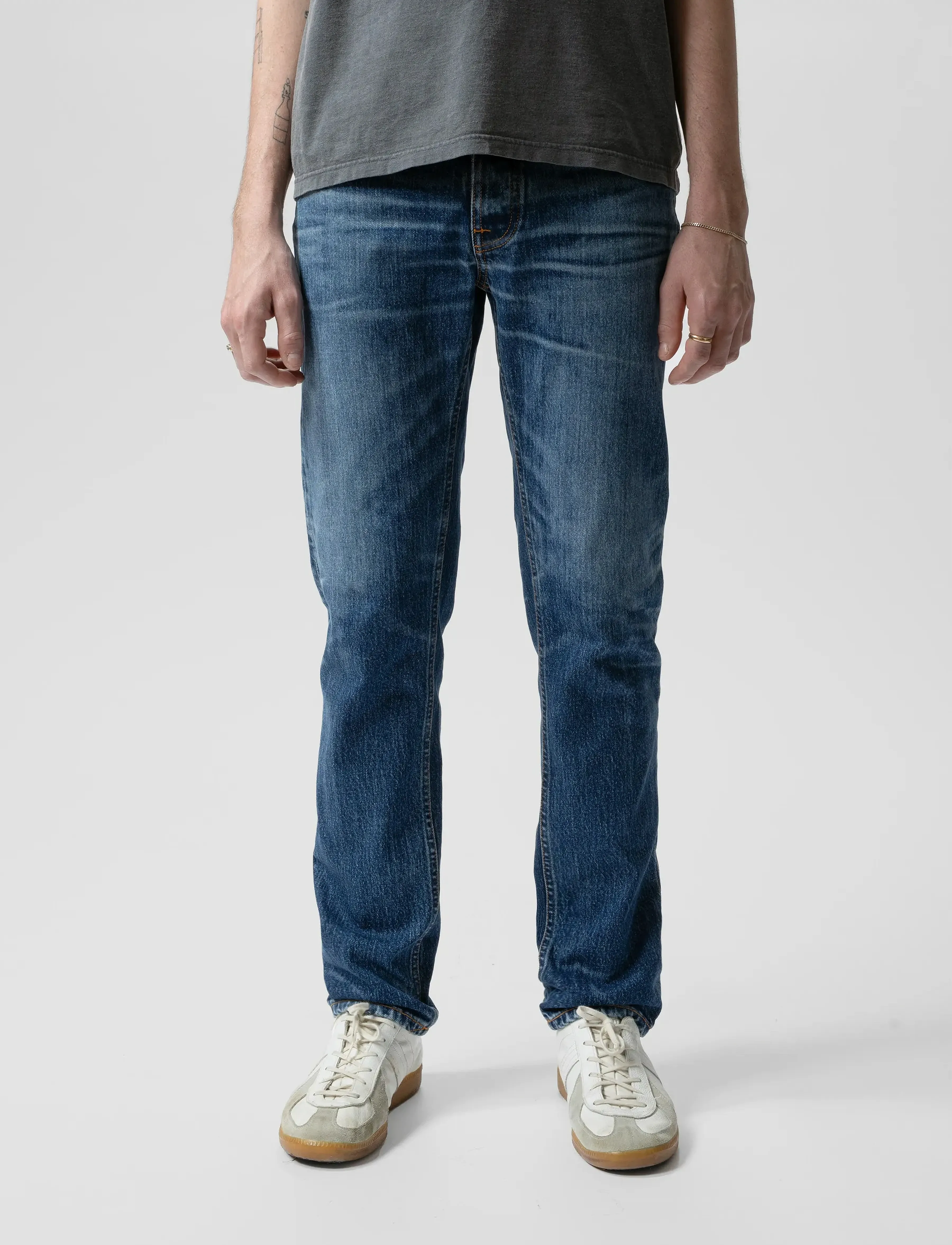 Nudie Jeans Solid Ollie Life Tracks, W36 x 32, Blue, Jeans > Smalle, Herre