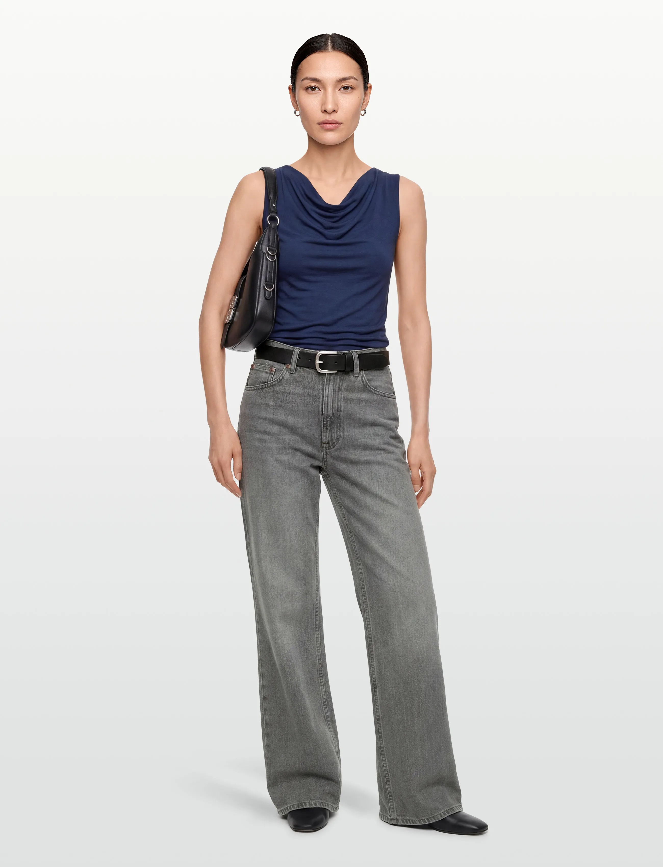 Nudie Jeans Clean Eileen Foggy Grey, 28 x 30, Jeans, Grau - Wide, Frauen
