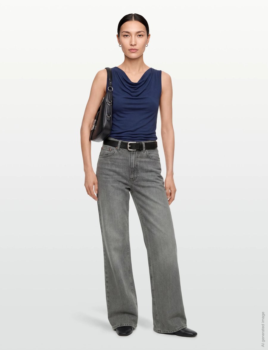Nudie Jeans - Clean Eileen Foggy Grey - brede jeans - foggy grey - 0