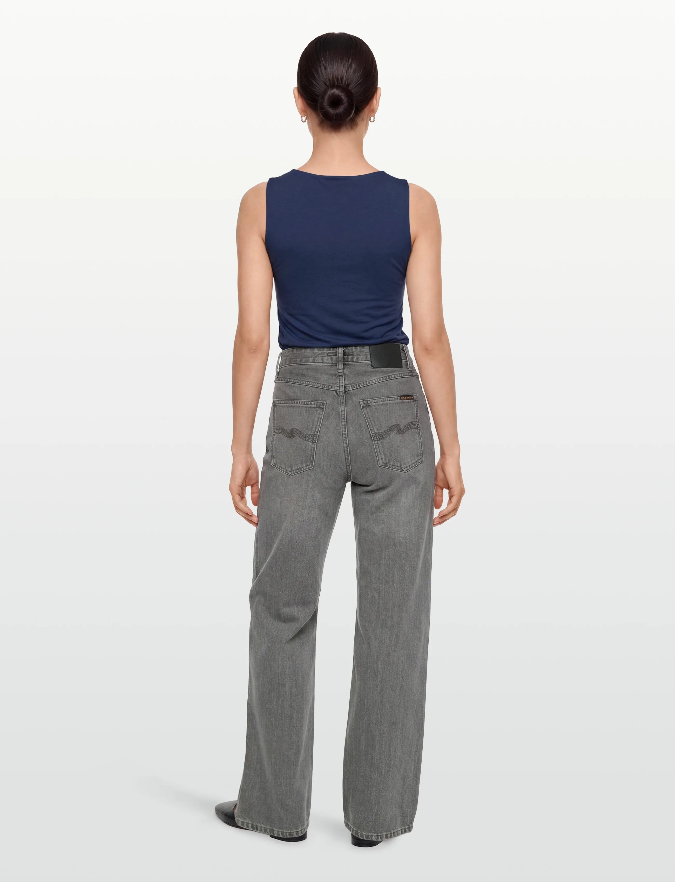 Nudie Jeans - Clean Eileen Foggy Grey - brede jeans - foggy grey - 4