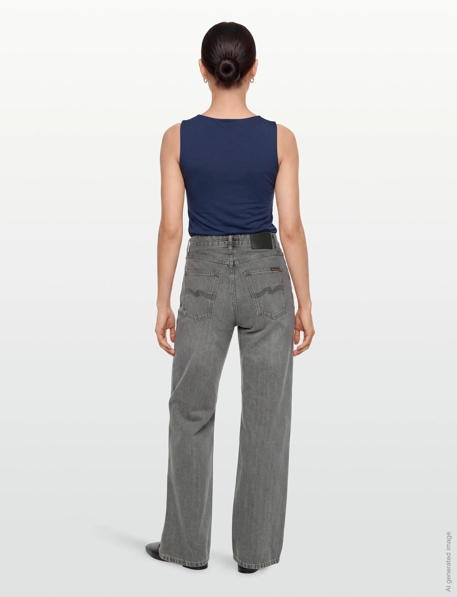 Nudie Jeans - Clean Eileen Foggy Grey - brede jeans - foggy grey - 4