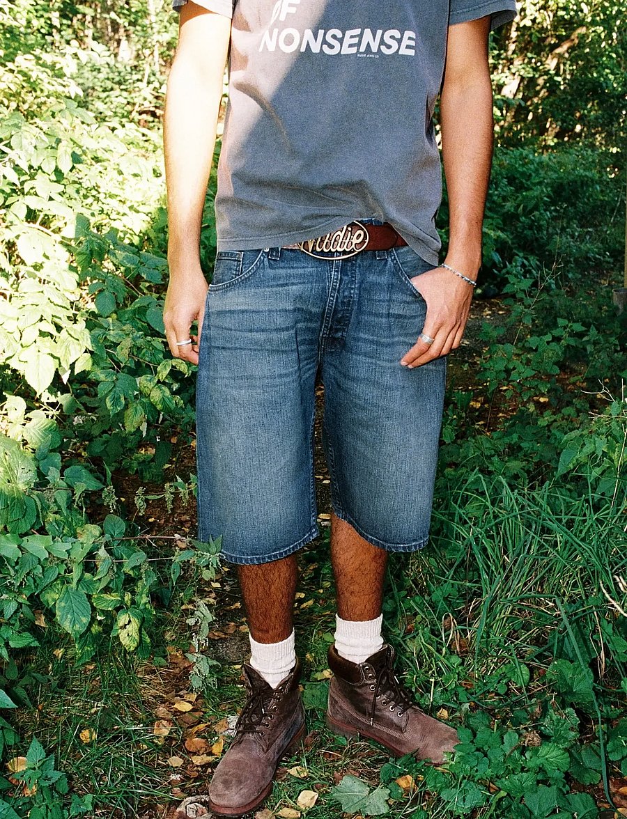 Nudie Jeans - Zeb Denim Shorts Blue Painter Mid Blue - jorts - mid blue - 0