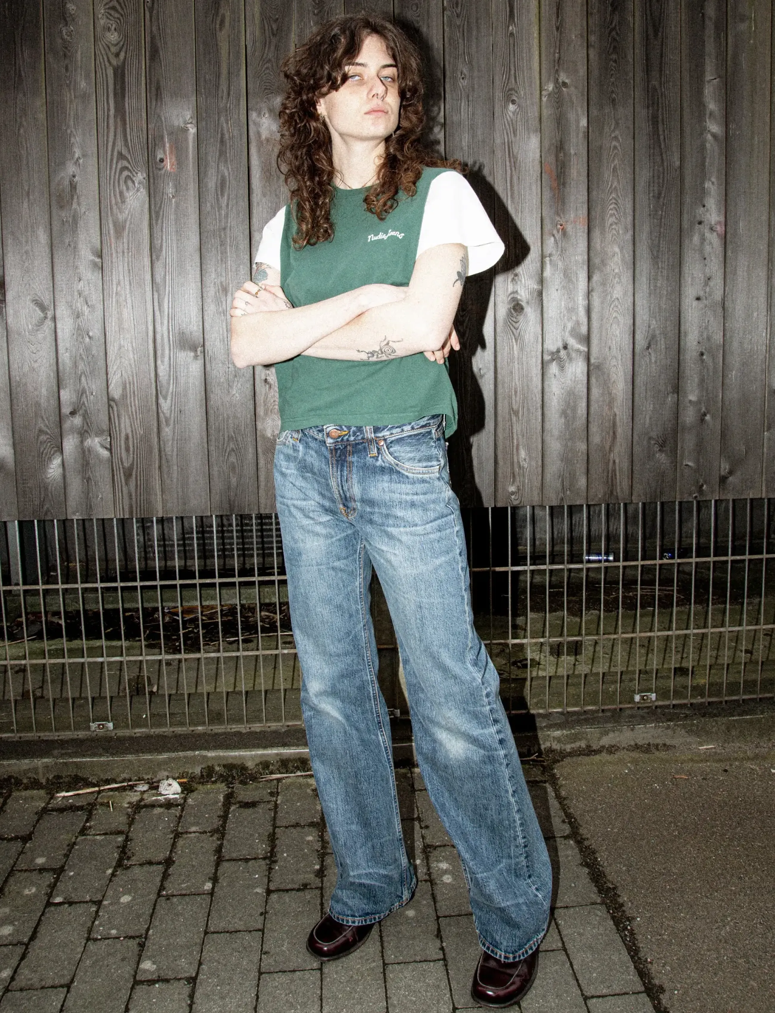 Nudie Jeans Dusty Dee Lineage Tracks - Jeans - LINNEAGE TRACKS / blue