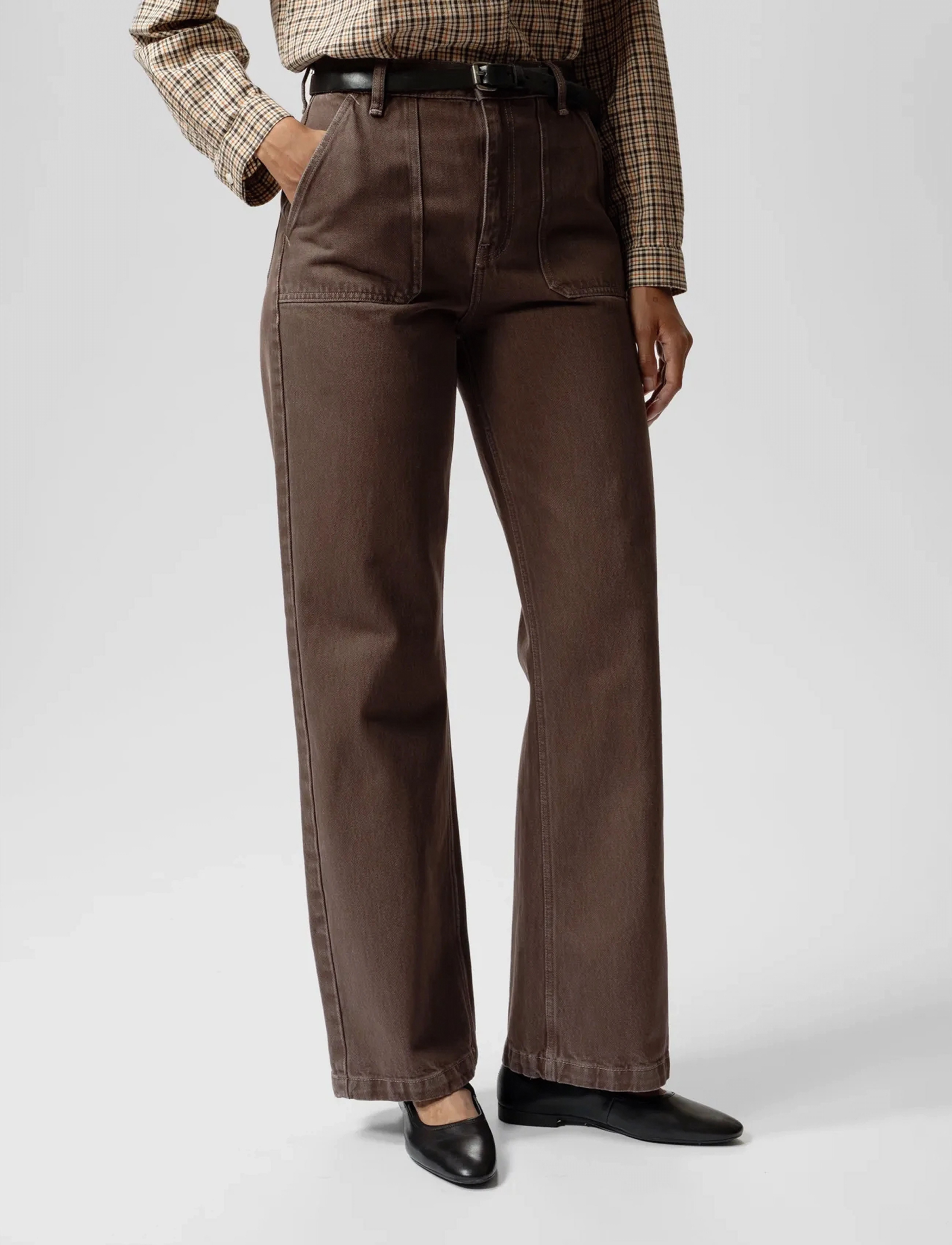 Nudie Jeans Asta Workwear Pants Brown - Uus - BROWN / brown