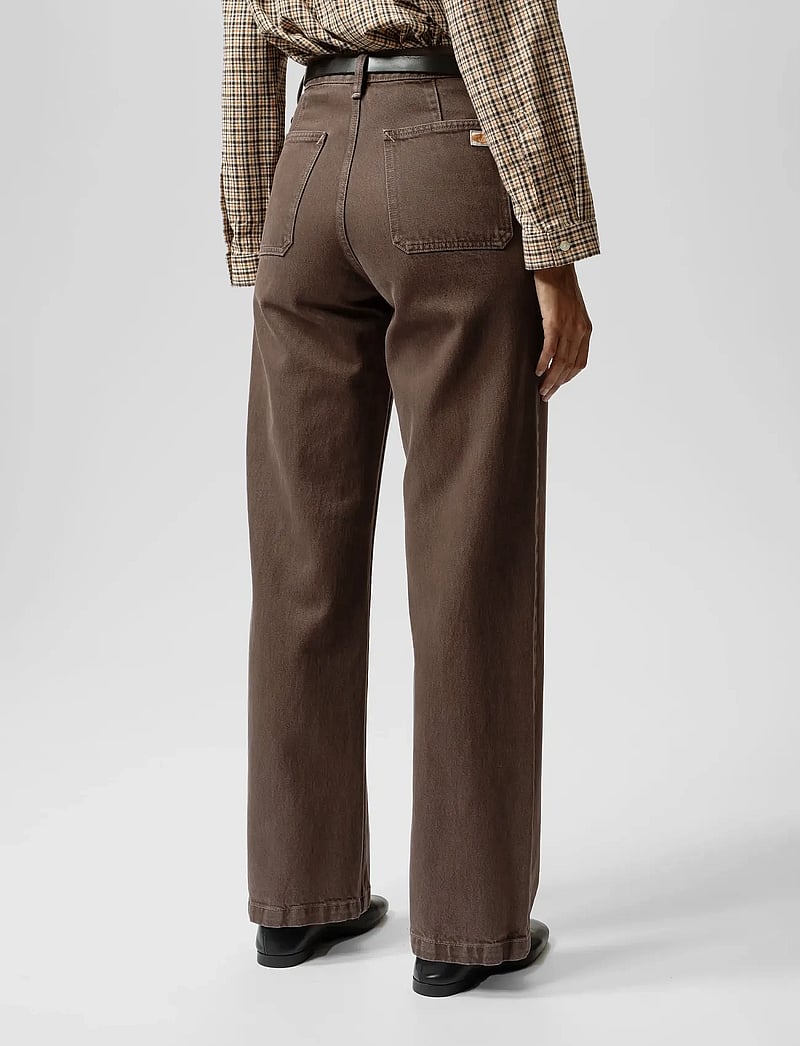 Nudie Jeans - Asta Workwear Pants Brown - raka byxor - brown - 3