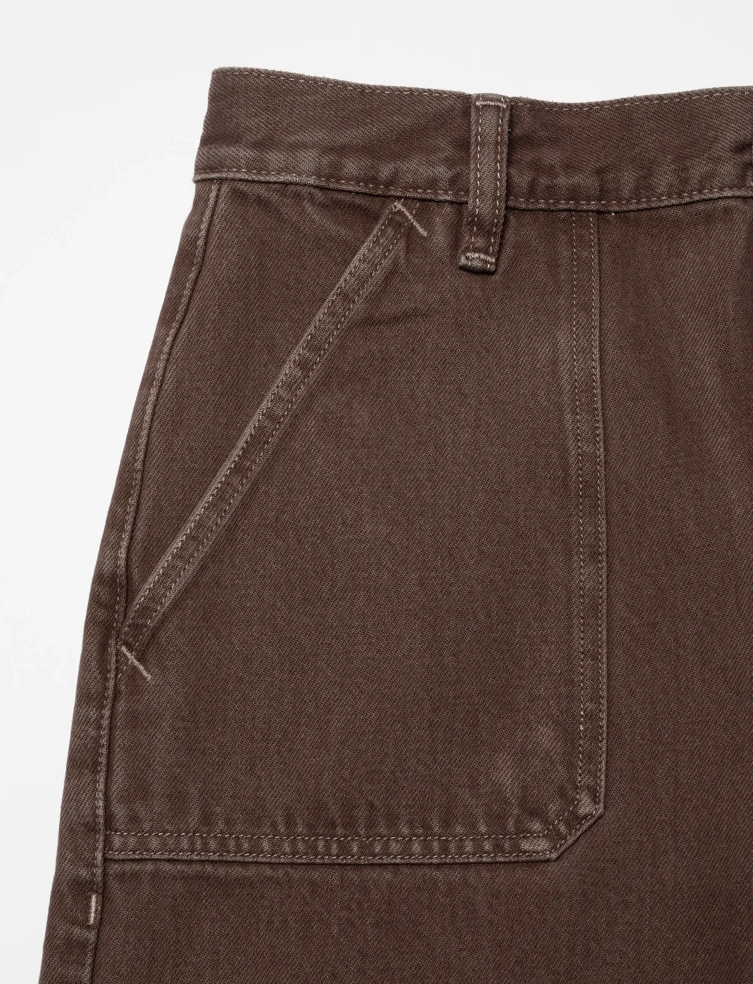 Nudie Jeans - Asta Workwear Pants Brown - raka byxor - brown - 4