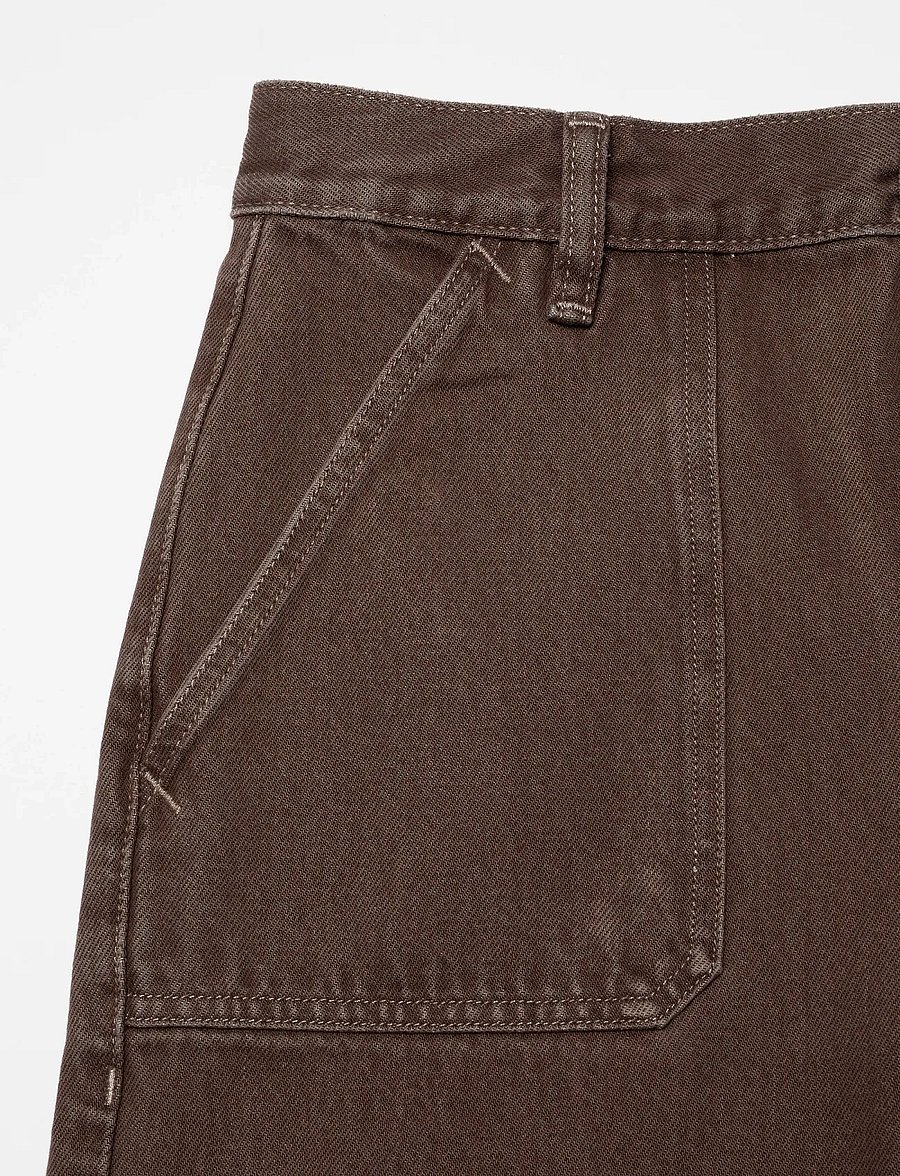 Nudie Jeans - Asta Workwear Pants Brown - raka byxor - brown - 4