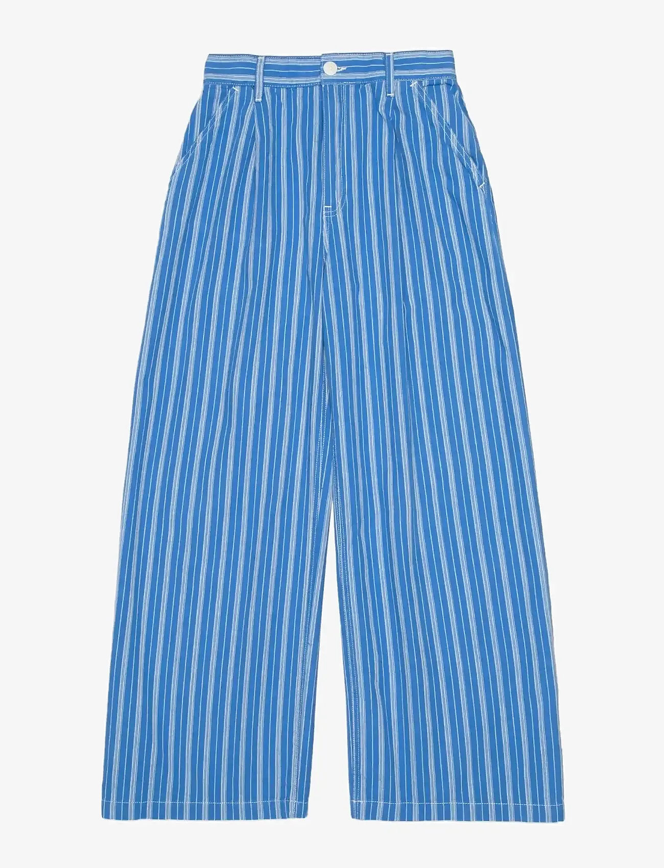Nudie Jeans - Gullan Pants Striped - bukser med brede ben - blue/offwhite - 1
