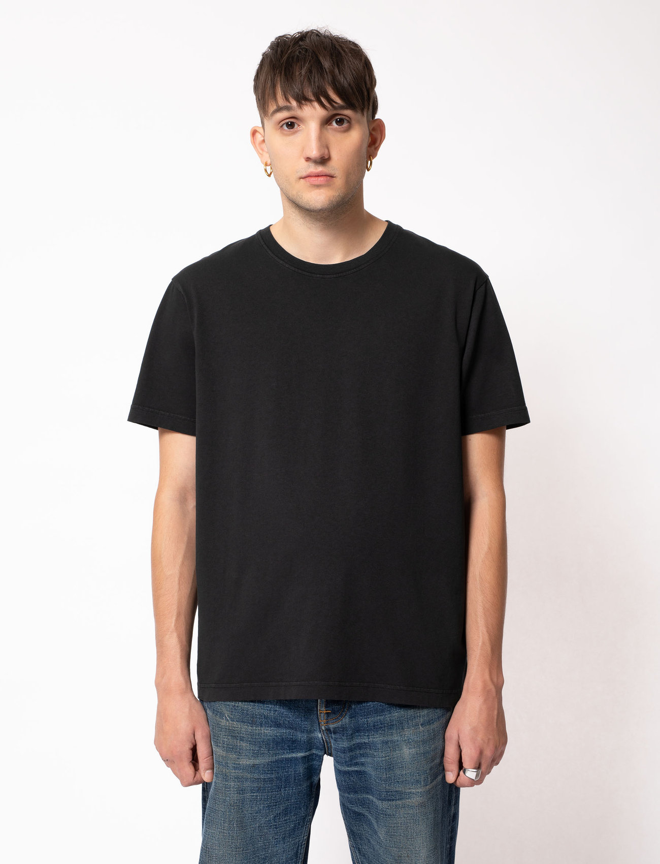 Nudie Jeans - Uno Everyday Tee Black - kortærmede t-shirts - black - 0