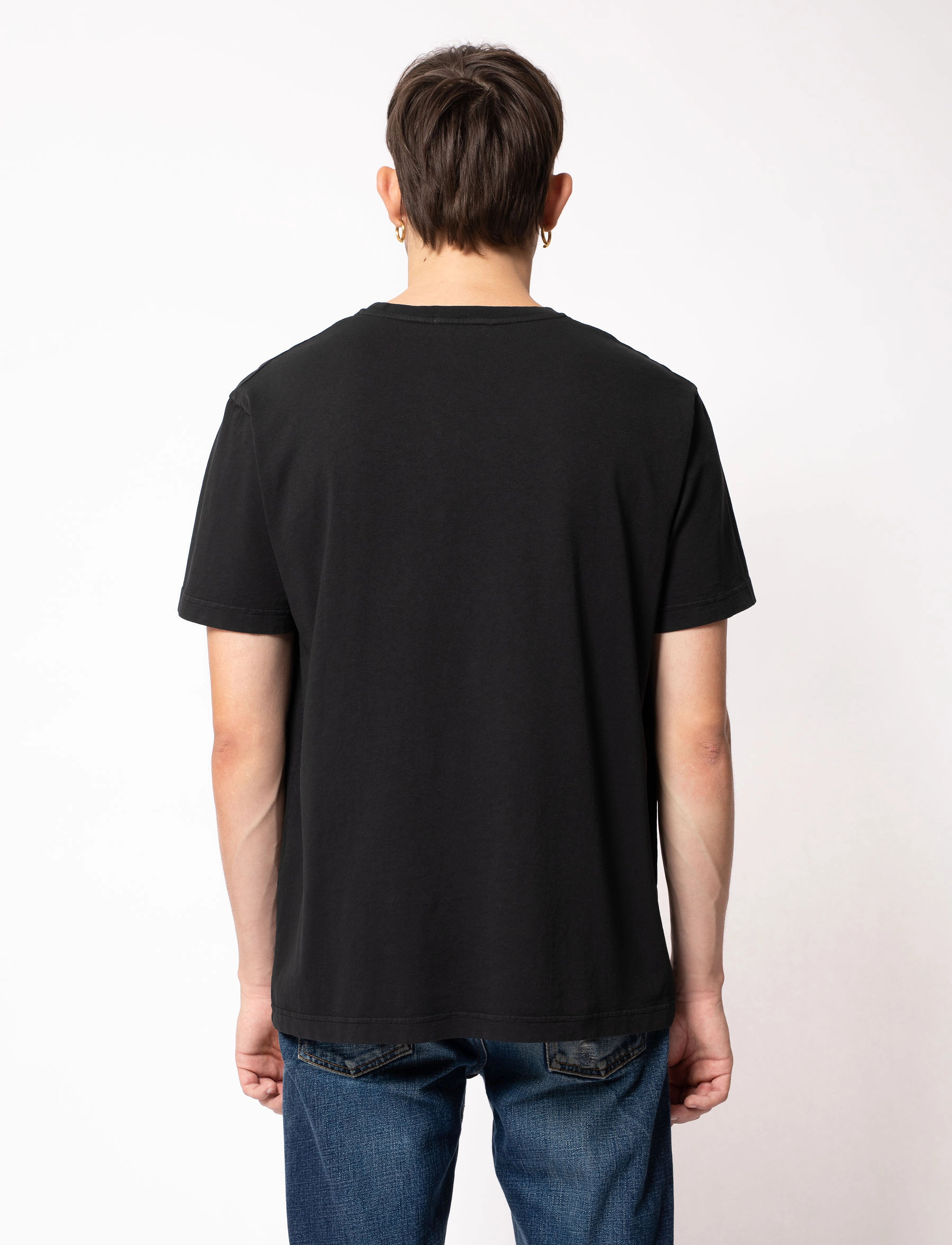Nudie Jeans - Uno Everyday Tee Chalk White - kortärmade t-shirts - black - 3