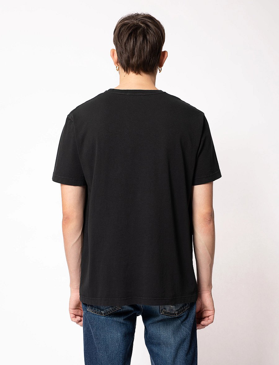 Nudie Jeans - Uno Everyday Tee Chalk White - kortärmade t-shirts - black - 3