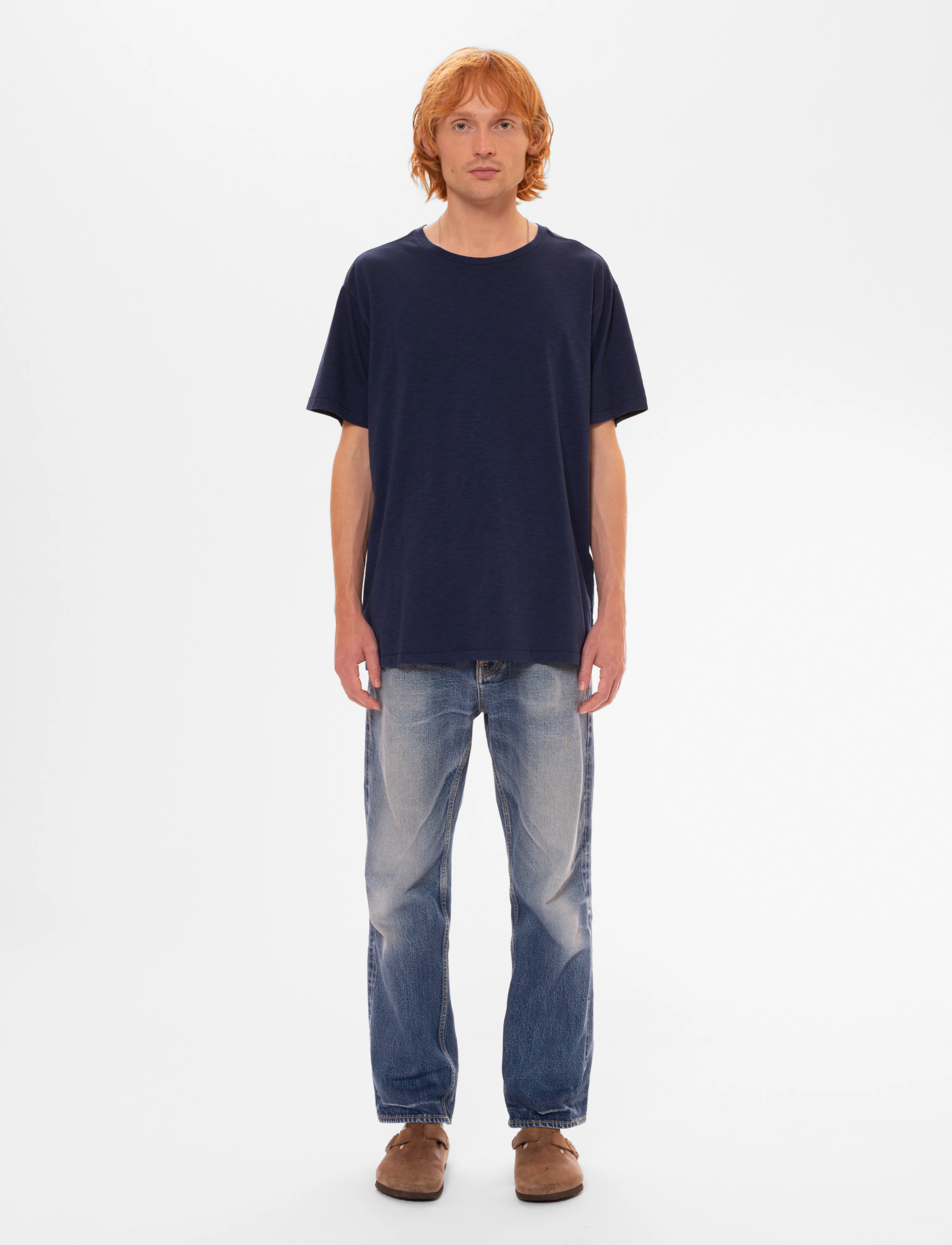 Nudie Jeans Roffe T-Shirt French Blue - Kampagne - BLUE / navy