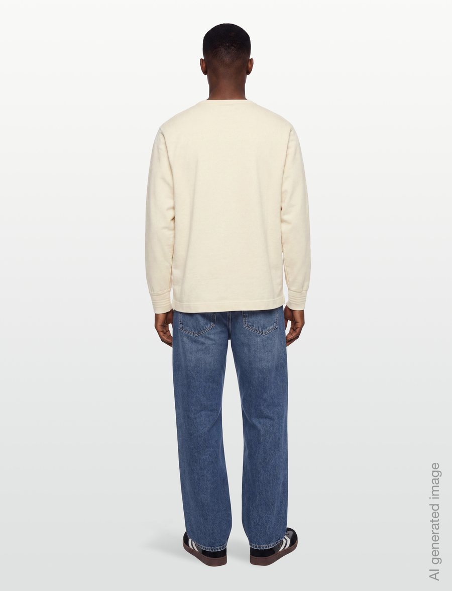 Nudie Jeans - LS Henley Ecru - långärmade t-shirts - ecru - 4