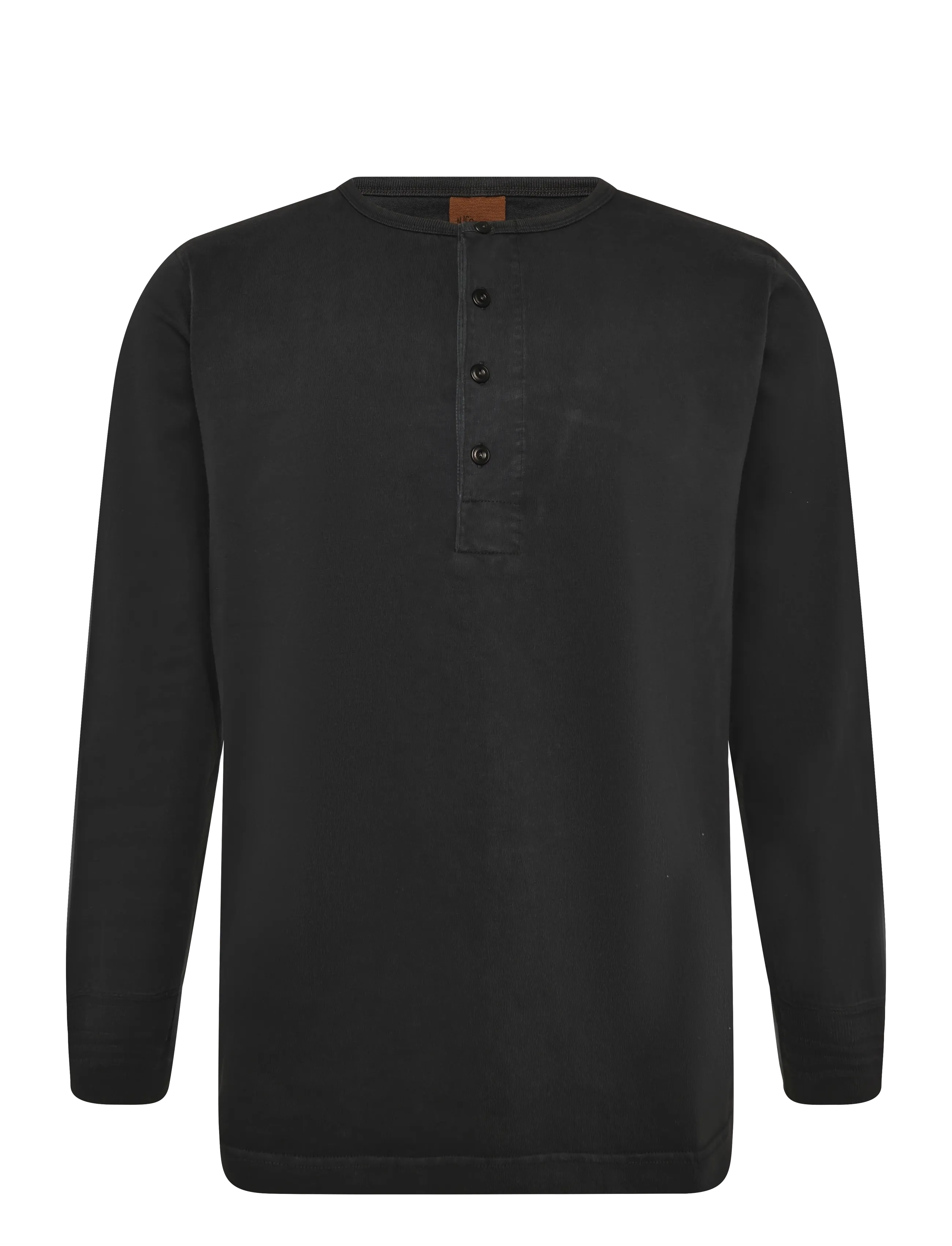 Nudie Jeans - LS Henley Washed Antracite - långärmade t-shirts - antracite - 1