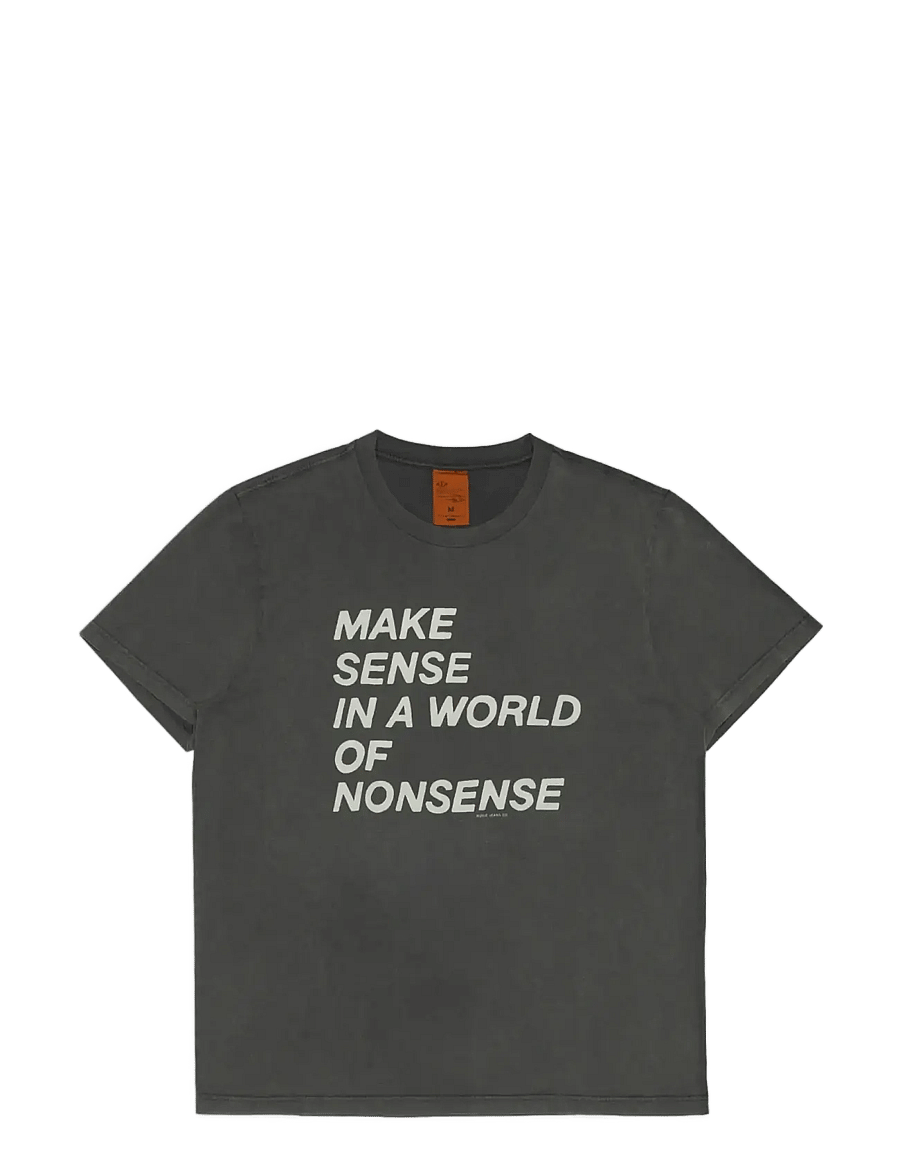 Nudie Jeans - Roy T-Shirt Make Sense Antracite - t-shirts à manches courtes - antracite - 1