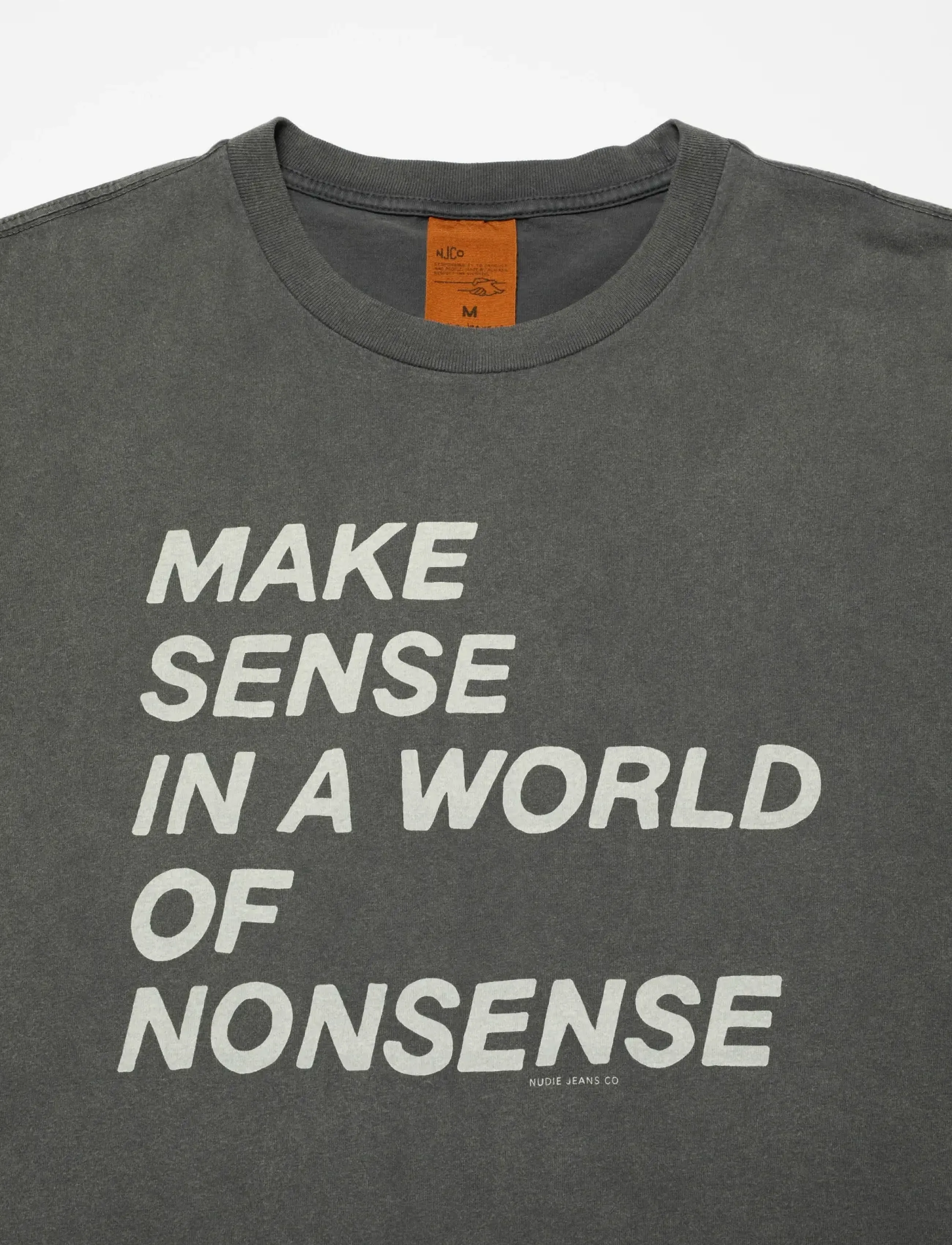 Nudie Jeans - Roy T-Shirt Make Sense Antracite - t-shirts à manches courtes - antracite - 2