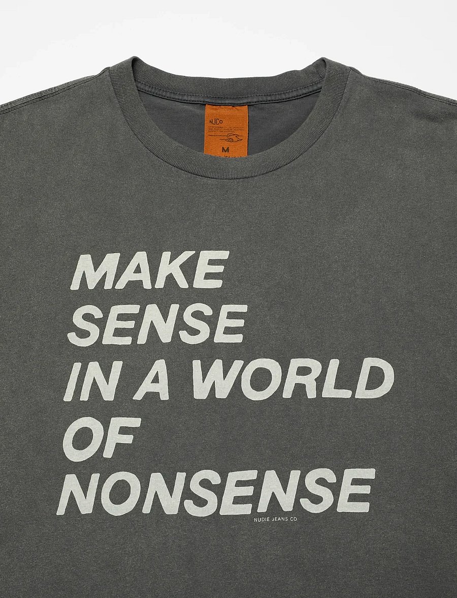 Nudie Jeans - Roy T-Shirt Make Sense Antracite - t-shirts à manches courtes - antracite - 2