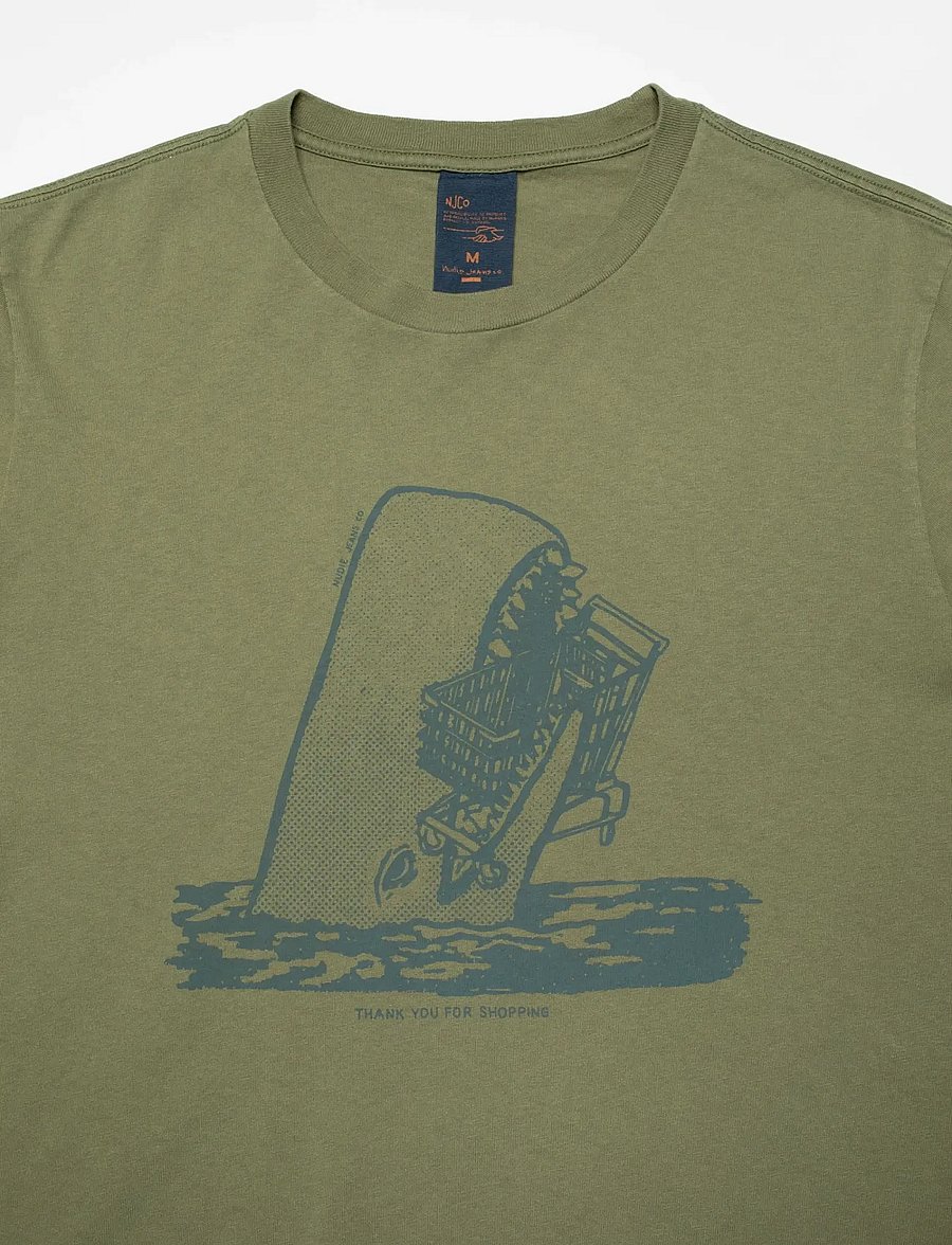 Nudie Jeans - Roy Shop-Chop T-Shirt Green - t-shirts à manches courtes - green - 2