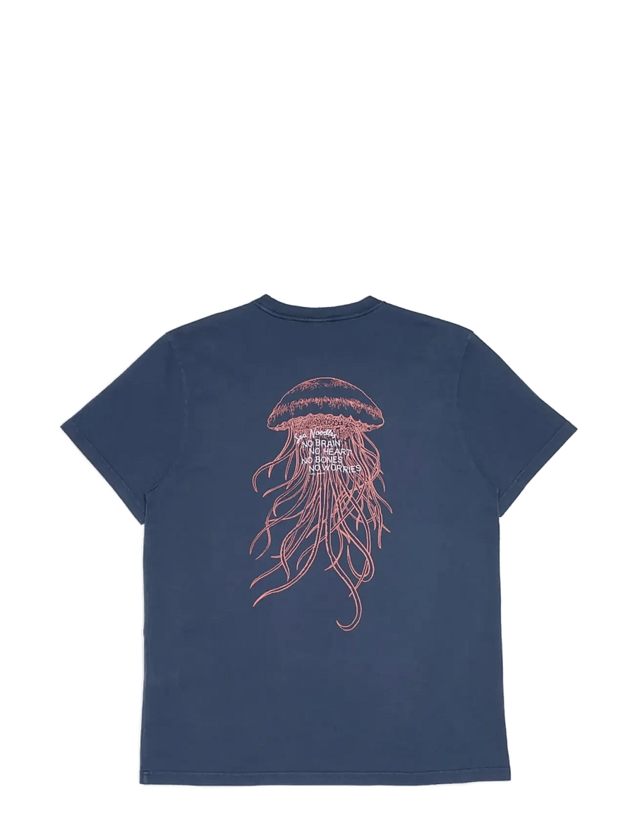 Nudie Jeans - Roy Sea Noodles T-Shirt Dark Blue - t-shirts à manches courtes - dark blue - 2