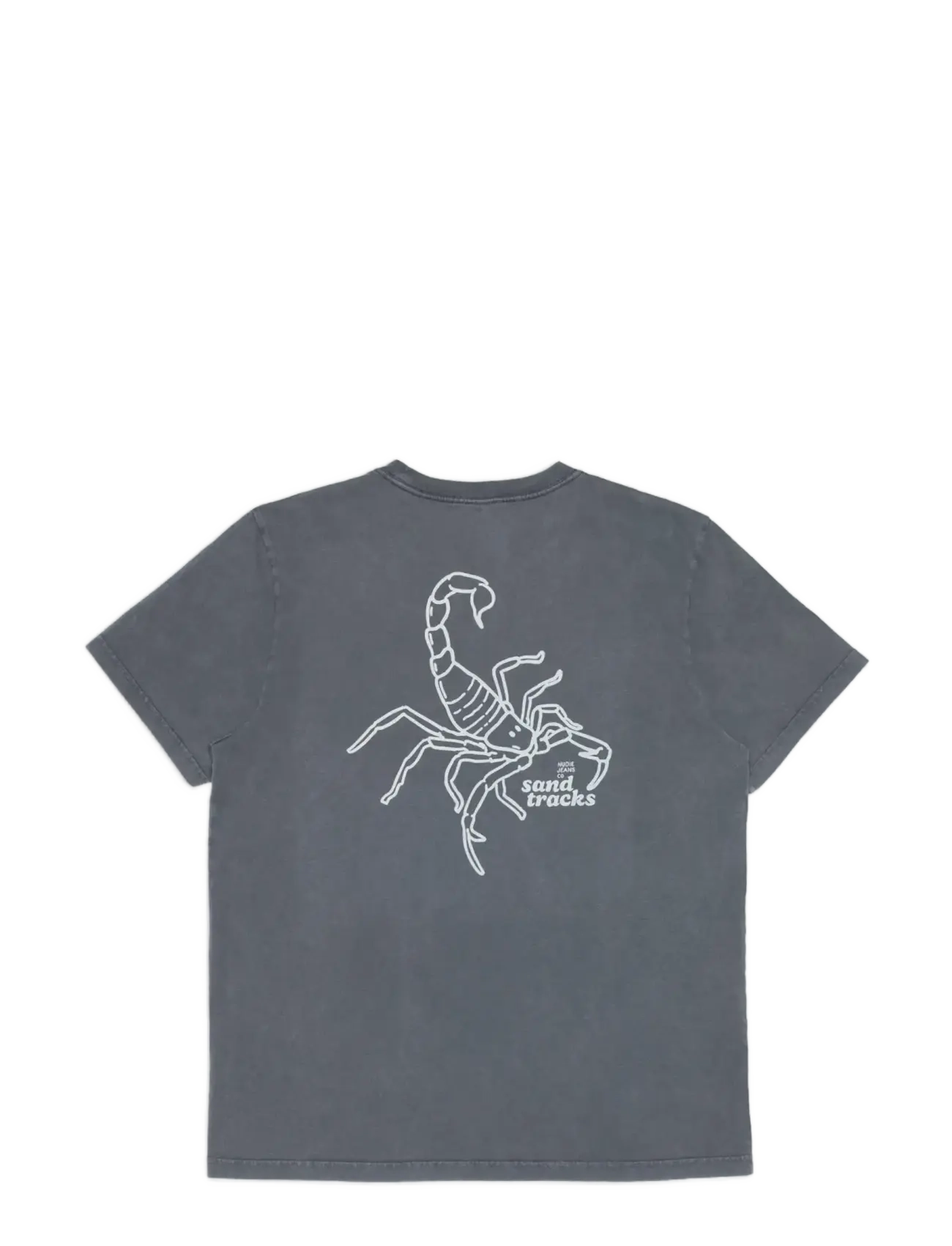 Nudie Jeans Roy Sand Tracks T-Shirt Antracite - Kleidung - ANTRACITE / grey