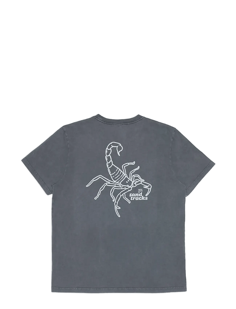 Nudie Jeans - Roy Sand Tracks T-Shirt Antracite - lühikeste varrukatega t-särgid - antracite - 0