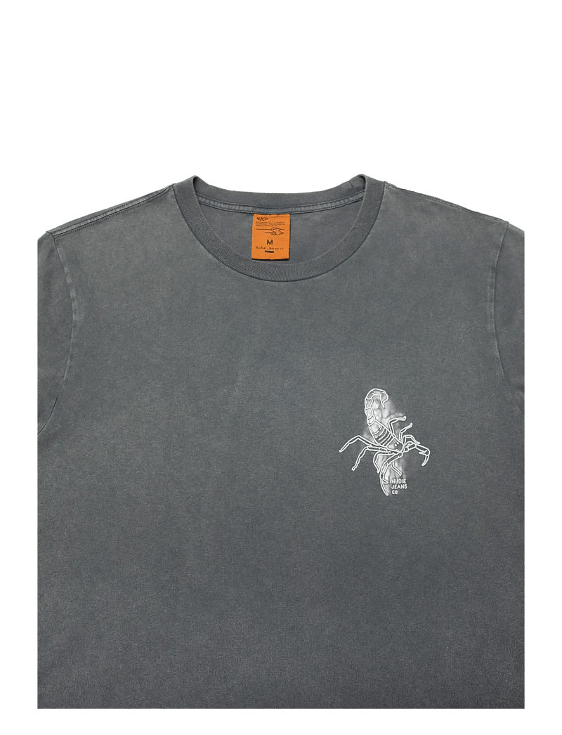 Nudie Jeans - Roy Sand Tracks T-Shirt Antracite - lühikeste varrukatega t-särgid - antracite - 1