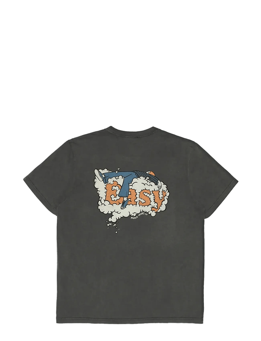 Nudie Jeans - Roy T-Shirt Easy Cloud Antracite - kurzärmelige t-shirts - antracite - 1