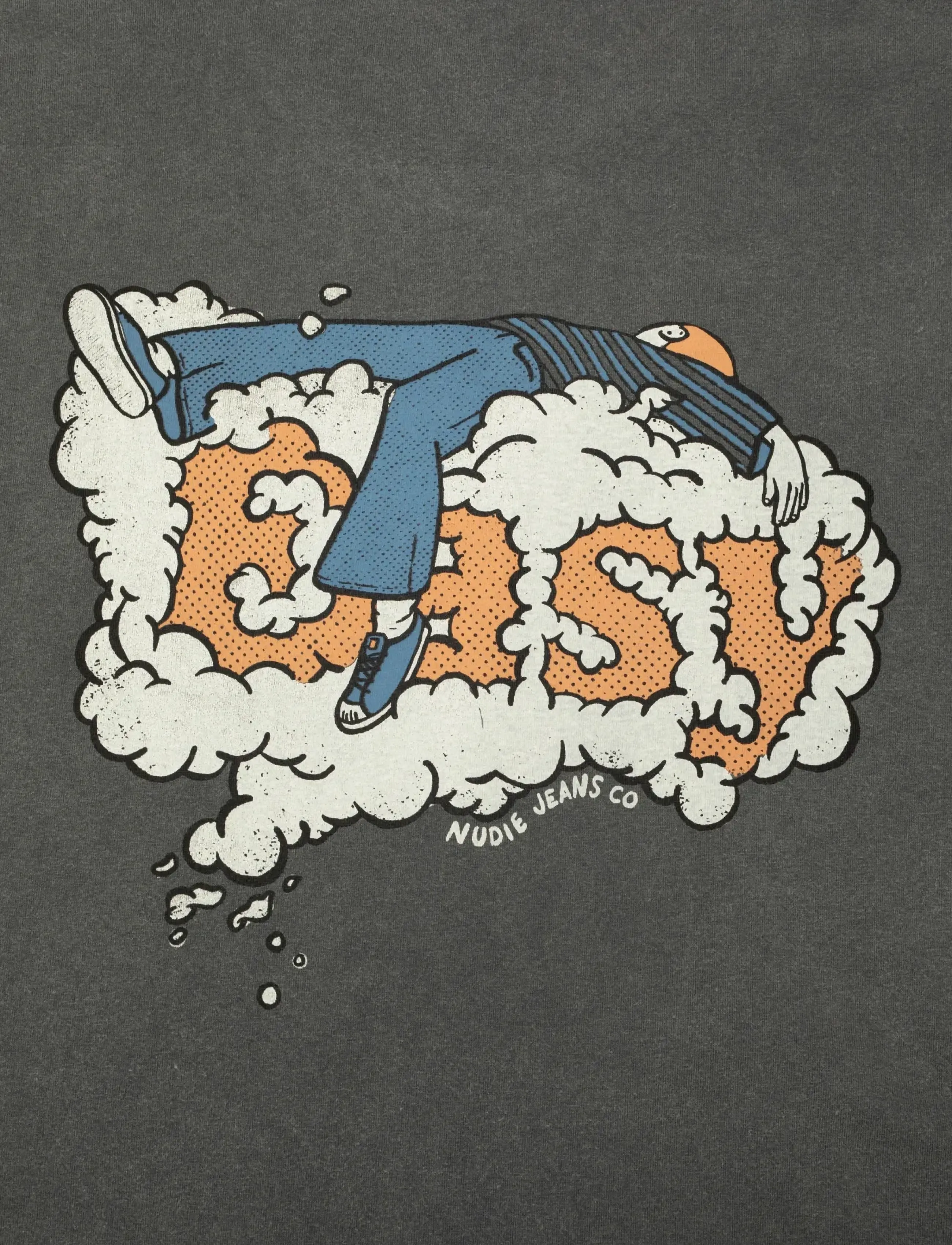 Nudie Jeans - Roy T-Shirt Easy Cloud Antracite - stutterma bolir - antracite - 2
