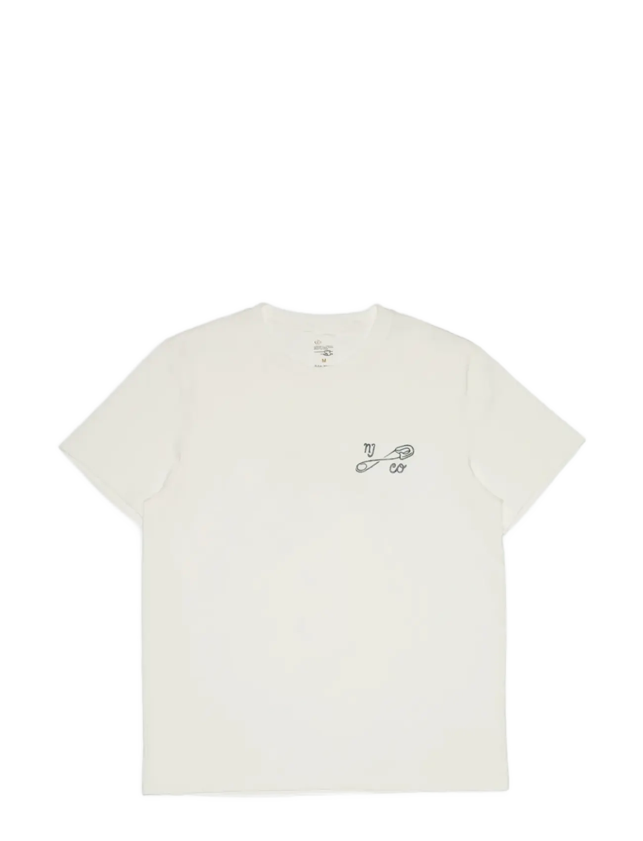 Nudie Jeans Roy T-Shirt NJCO Pin Chalk White - Kleding - CHALK WHITE / white