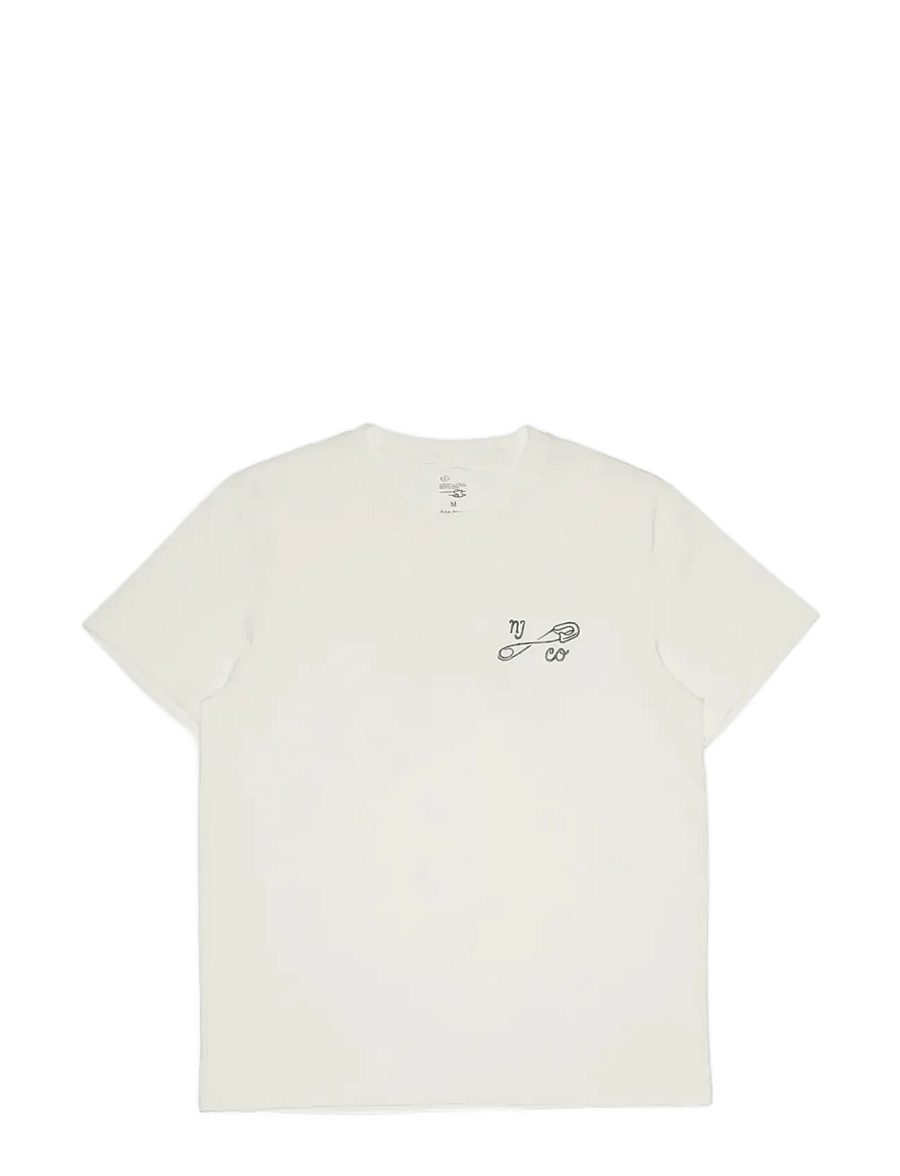 Nudie Jeans - Roy T-Shirt NJCO Pin Chalk White - stutterma bolir - chalk white - 0
