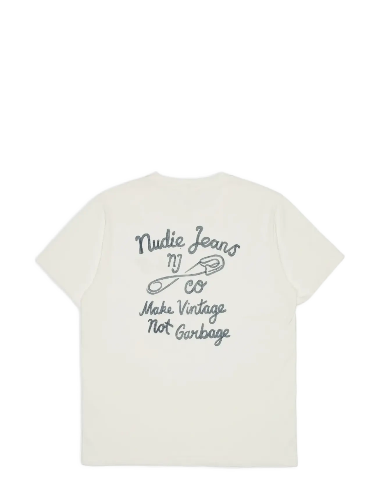 Nudie Jeans - Roy T-Shirt NJCO Pin Chalk White - kurzärmelige t-shirts - chalk white - 1