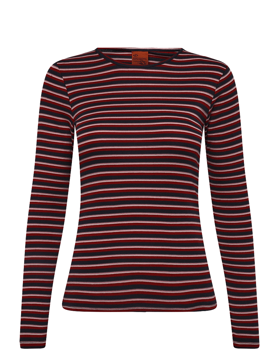 Nudie Jeans - Jessy LS T-Shirt Striped Rib Multi - pikkade varrukatega topid - multi - 1