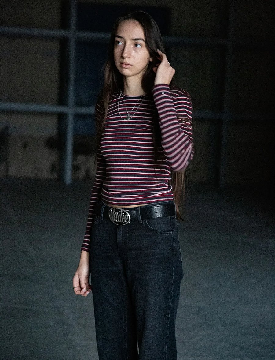 Nudie Jeans - Jessy LS T-Shirt Striped Rib Multi - pikkade varrukatega topid - multi - 0