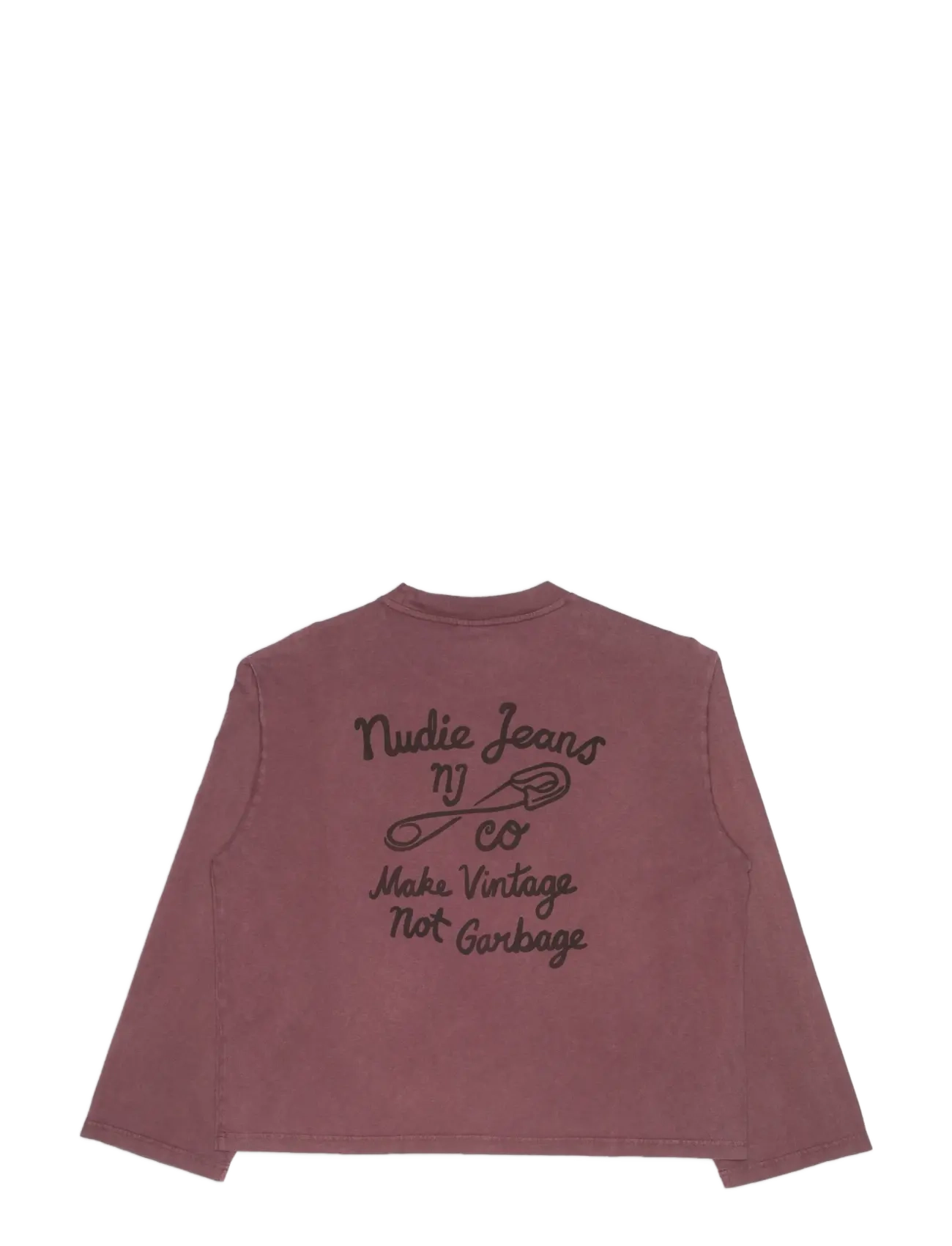Nudie Jeans - Kariita T-Shirt NJCO Pin Burgundy - burgundy - 1