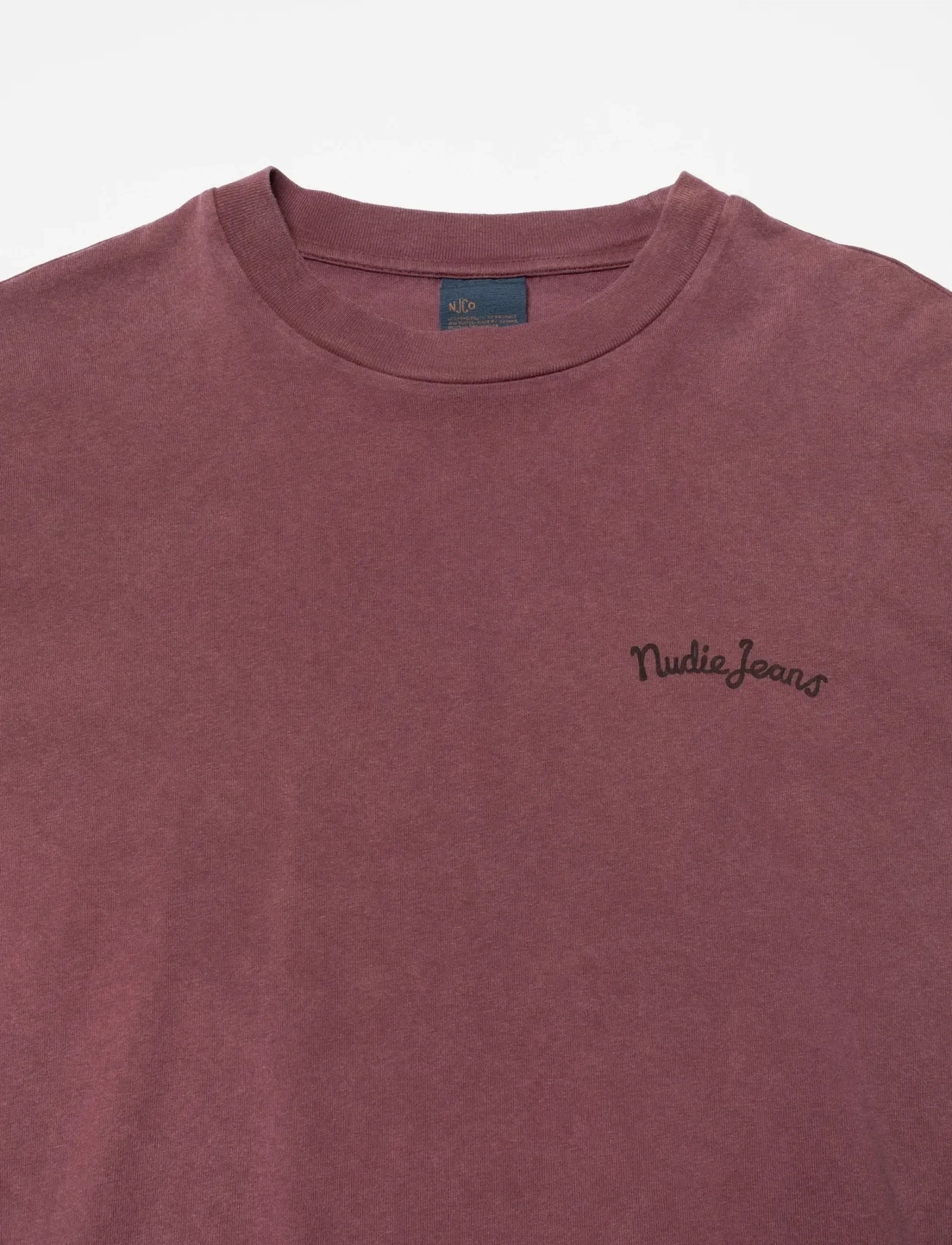 Nudie Jeans - Kariita T-Shirt NJCO Pin Burgundy - burgundy - 2