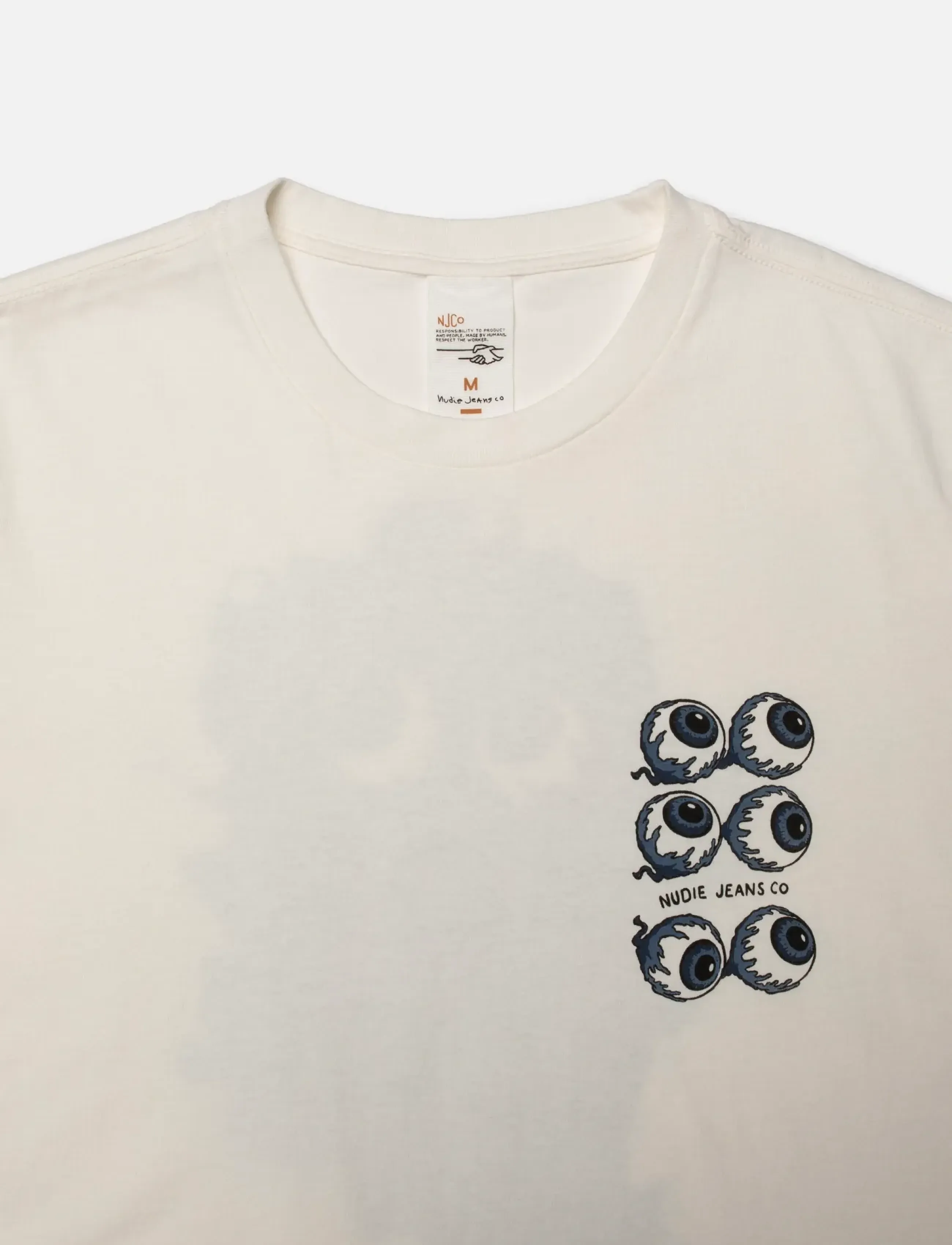 Nudie Jeans - Roy T-Shirt Wall Crack Chalk White - chalk white - 2