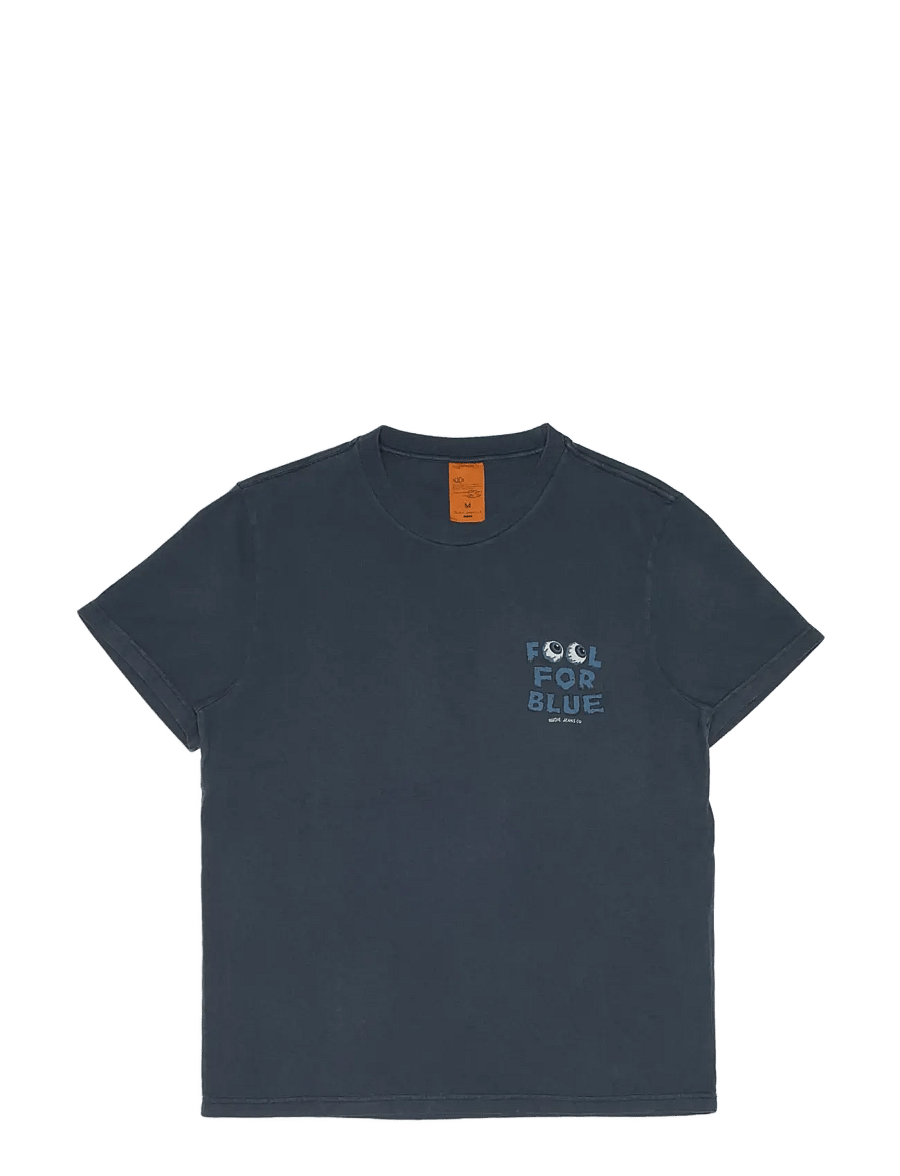 Nudie Jeans - Roy T-Shirt Freaky Dark Blue - kurzärmelige t-shirts - dark blue - 0