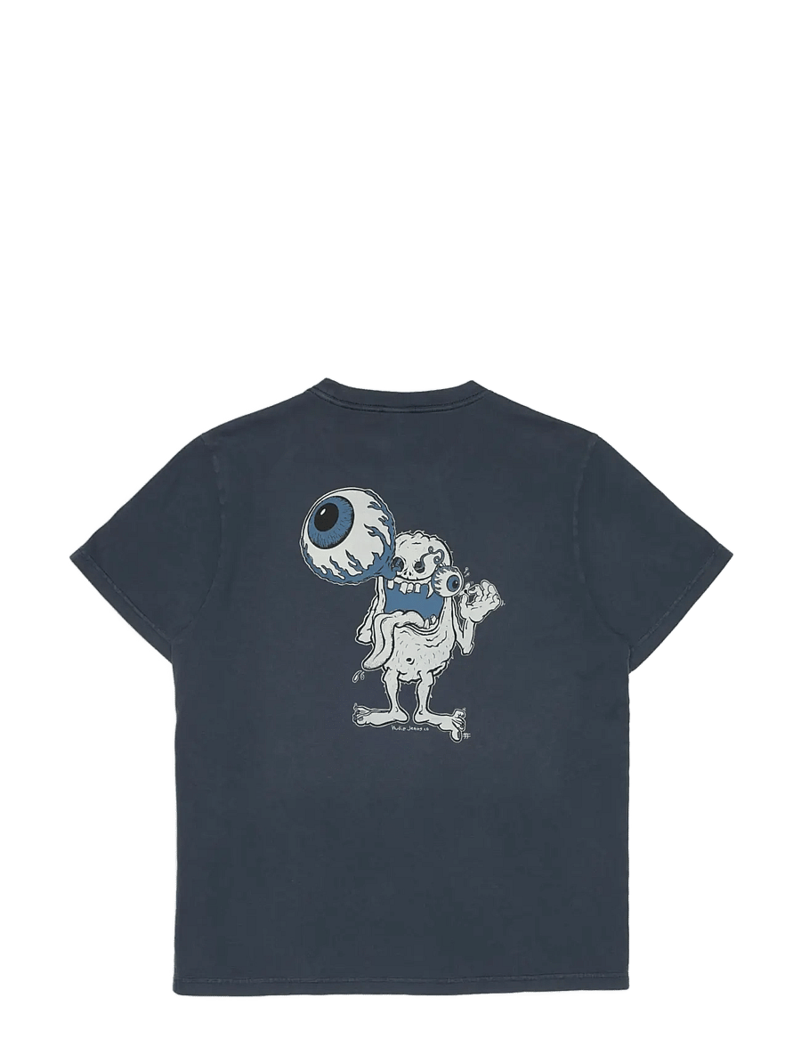 Nudie Jeans - Roy T-Shirt Freaky Dark Blue - kurzärmelige t-shirts - dark blue - 1