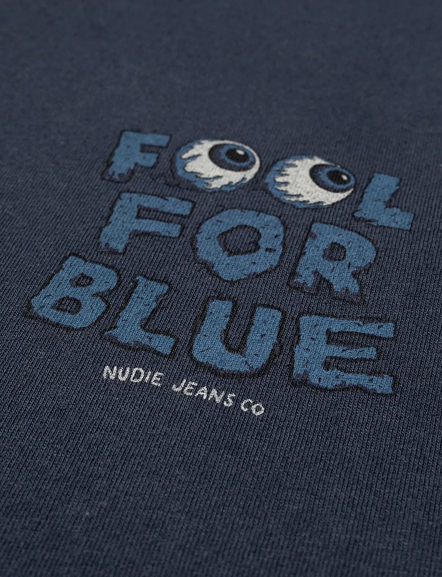 Nudie Jeans - Roy T-Shirt Freaky Dark Blue - kurzärmelige t-shirts - dark blue - 2
