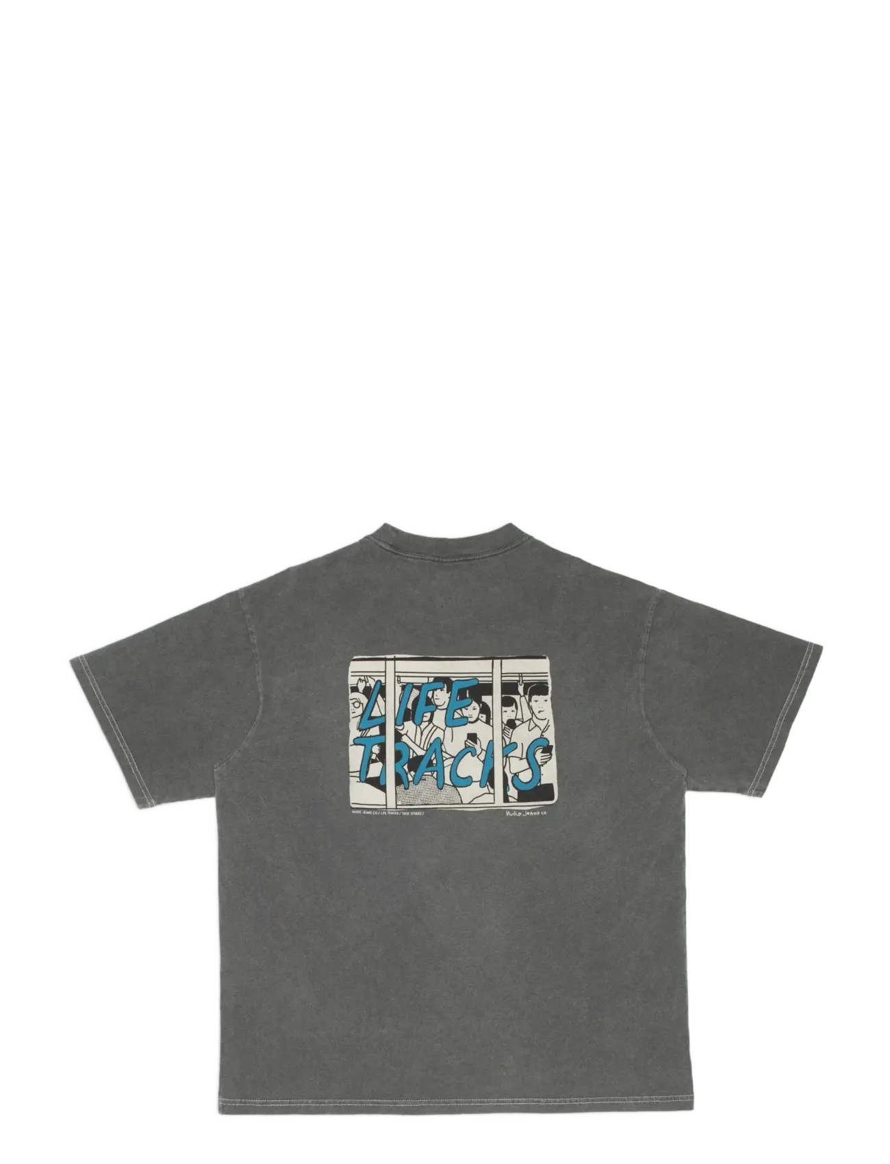 Nudie Jeans - Koffe T-Shirt LifeTracks III Antracite - antracite - 2