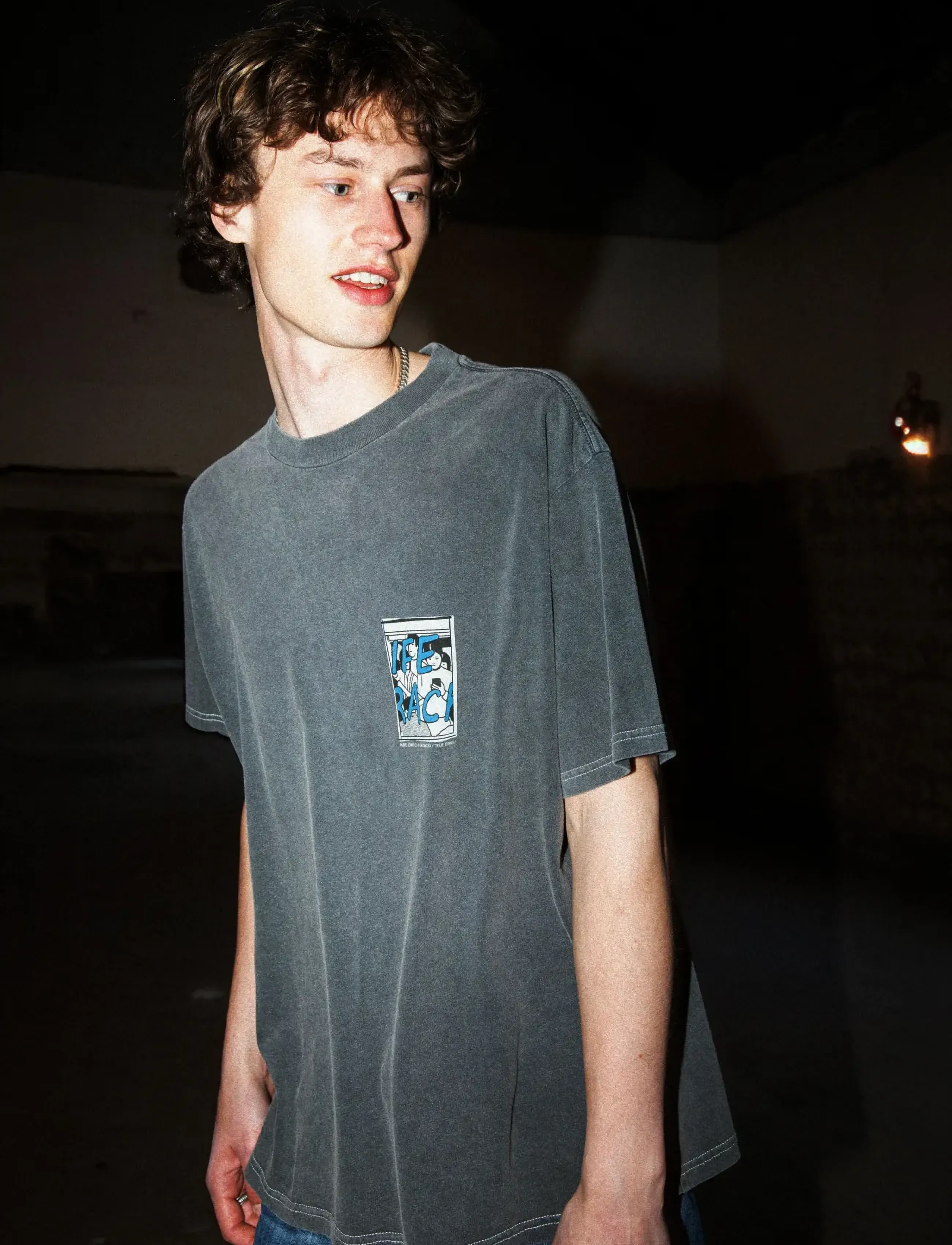 Nudie Jeans Koffe T-Shirt LifeTracks III Antracite - Clothing - ANTRACITE / grey