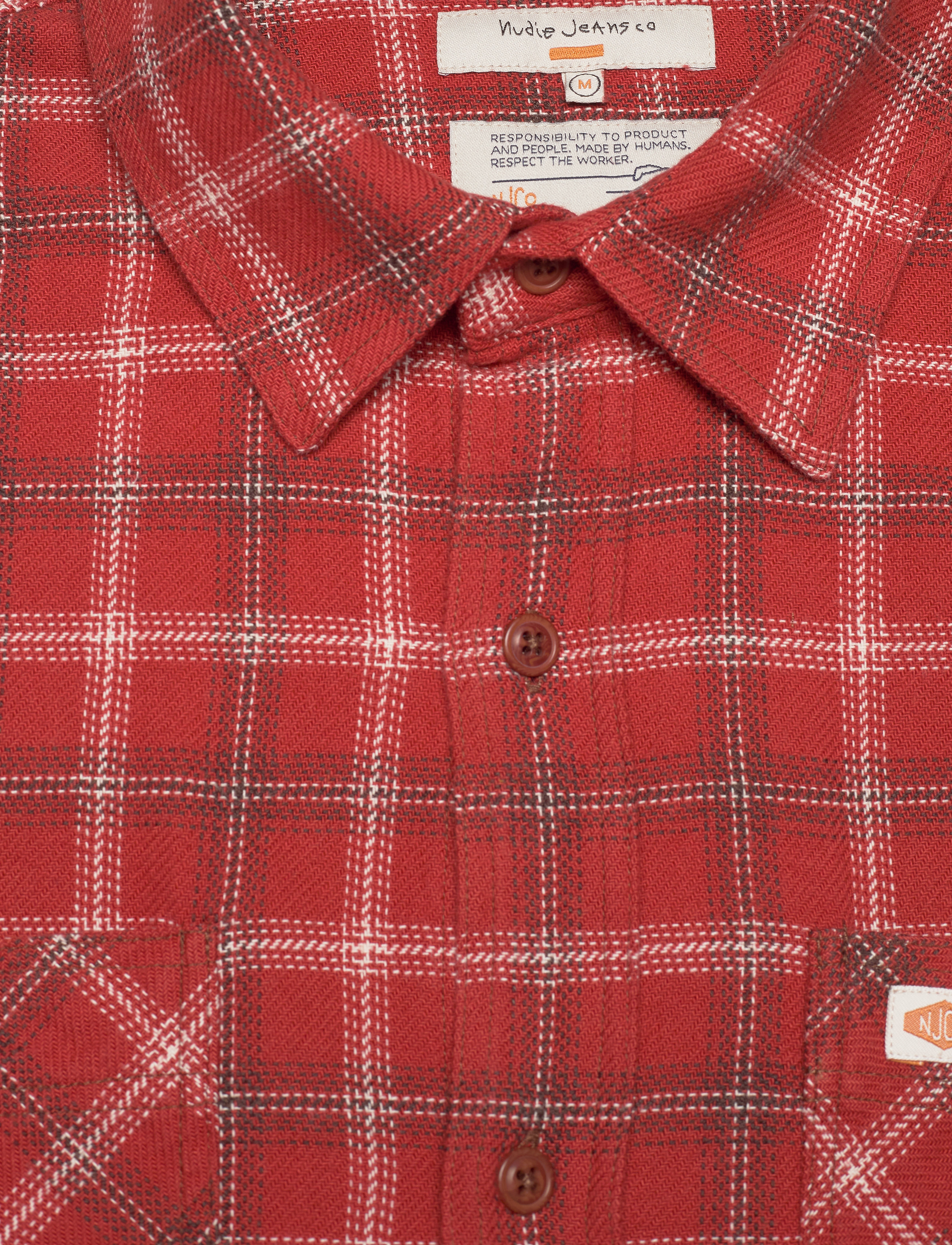Nudie Jeans - Filip Flannel Lumber Check - poppy red - 5