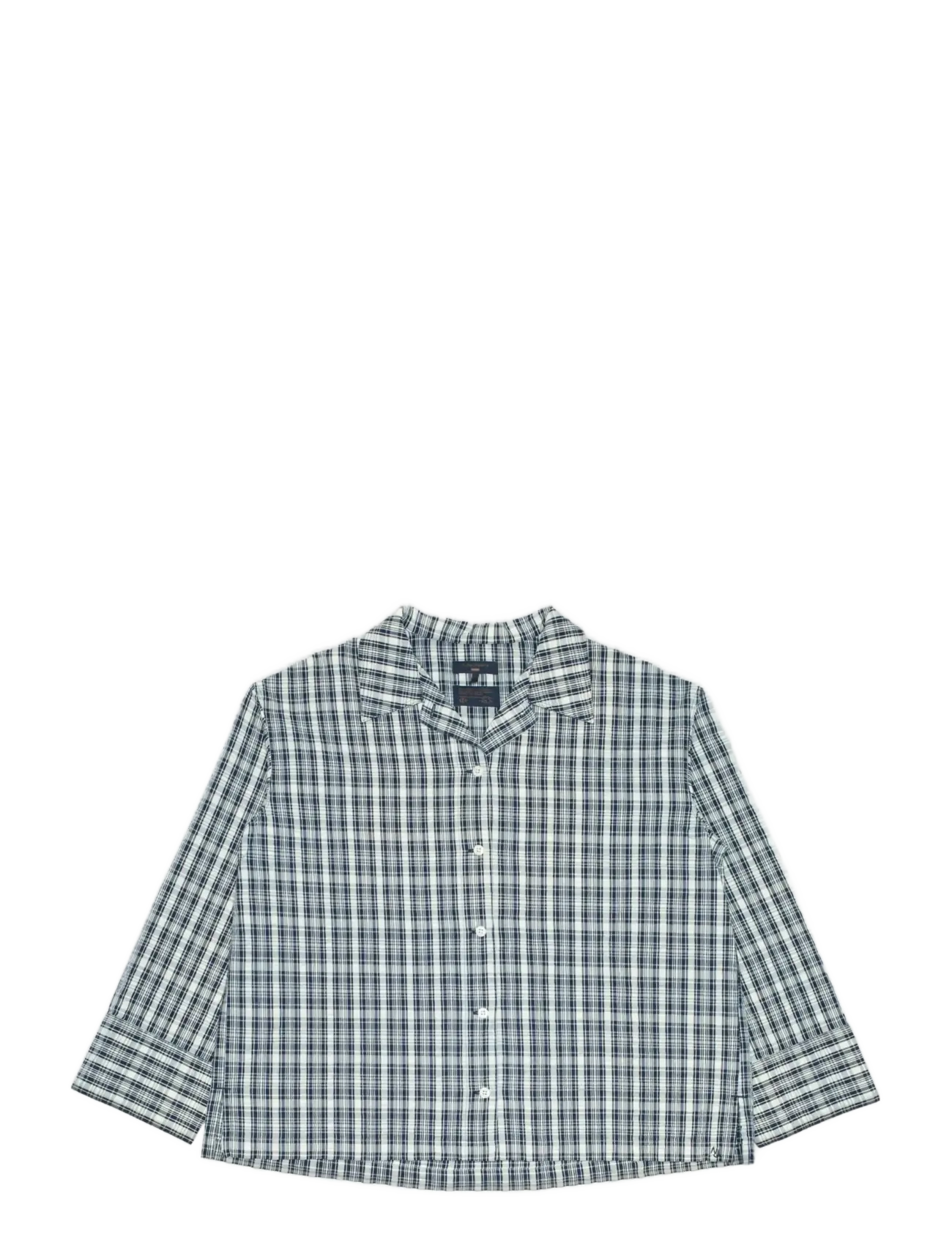 Nudie Jeans Jutta Shirt Indigo Seersucker Blue/Offwhite - Koszule - BLUE/OFFWHITE / multi