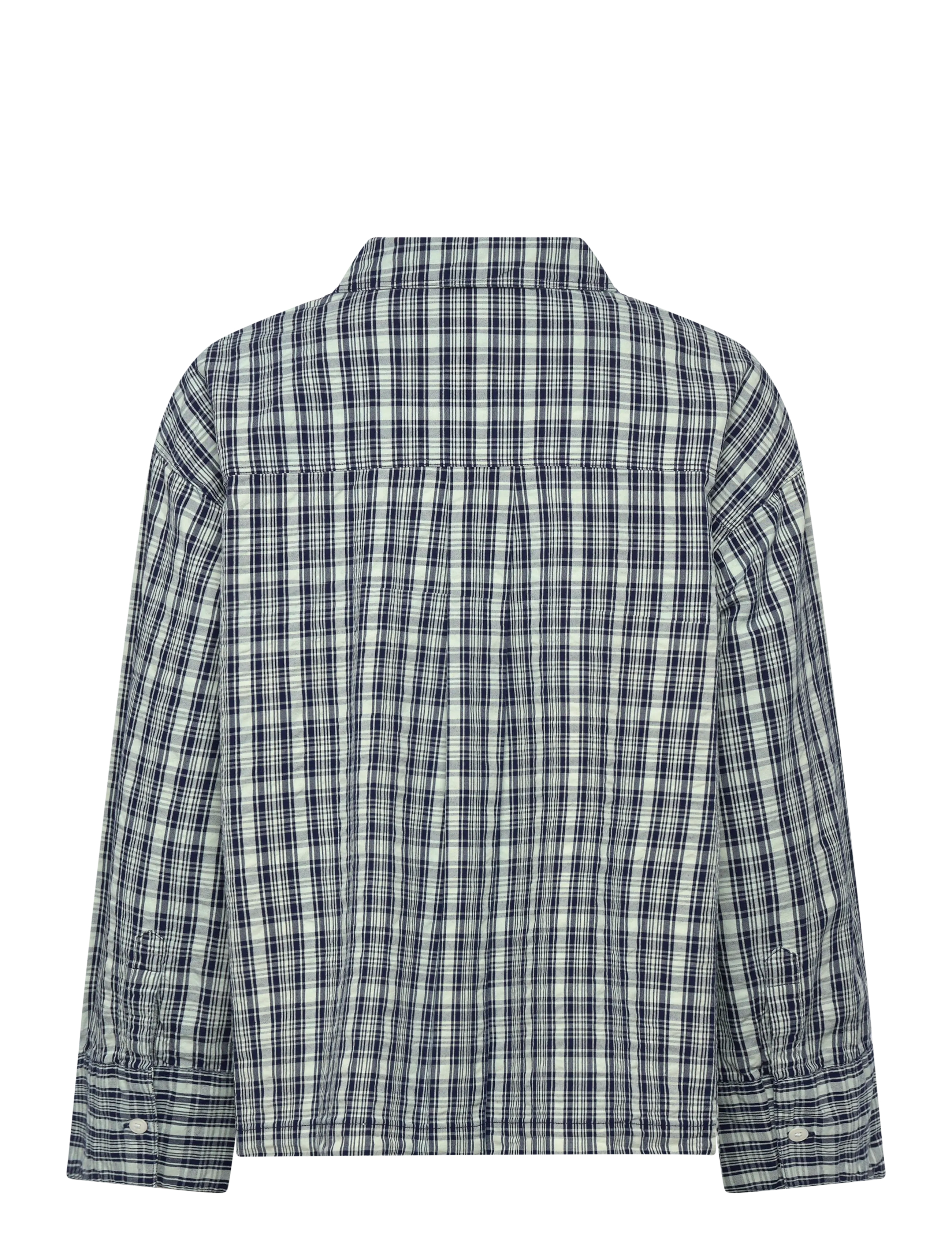 Nudie Jeans - Jutta Shirt Indigo Seersucker Blue/Offwhite - langärmlige hemden - blue/offwhite - 1