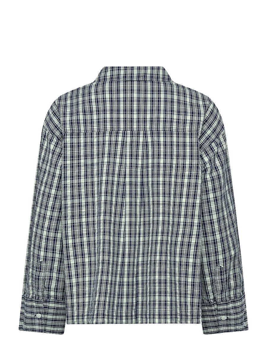 Nudie Jeans - Jutta Shirt Indigo Seersucker Blue/Offwhite - langärmlige hemden - blue/offwhite - 1