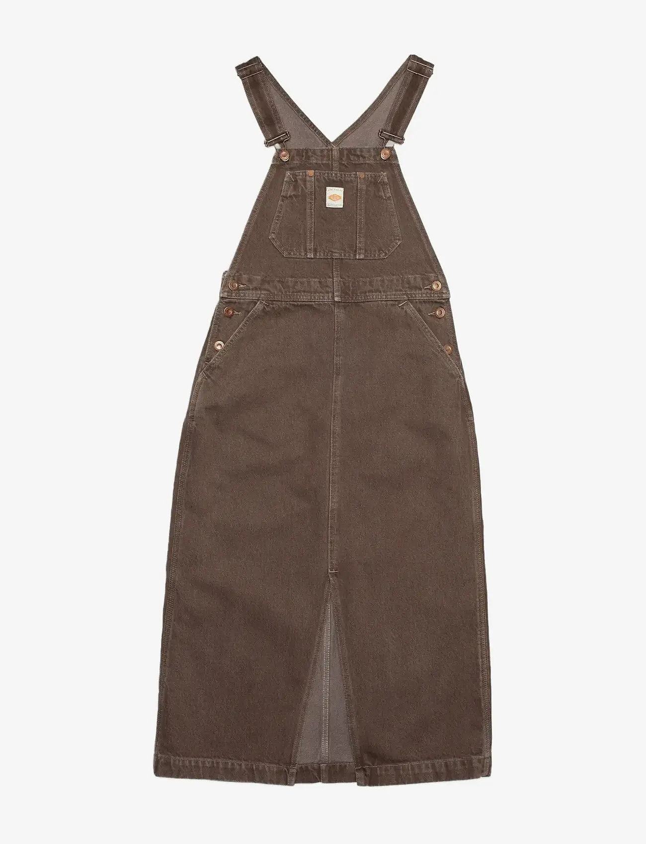 Nudie Jeans - Inger Dungarees Dress Espresso Brown - denimkjoler - brown - 1